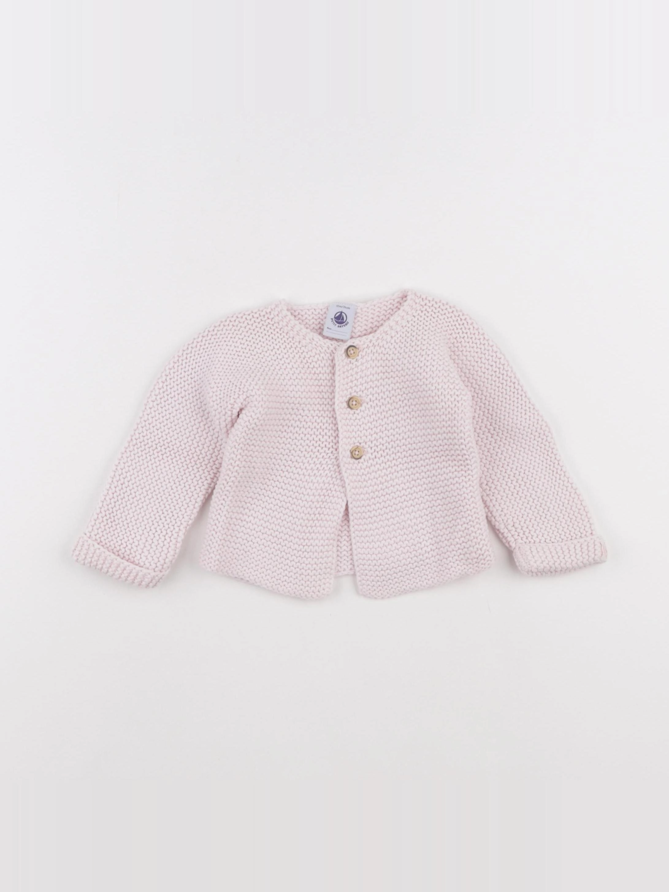 Petit Bateau - gilet rose - 12 mois