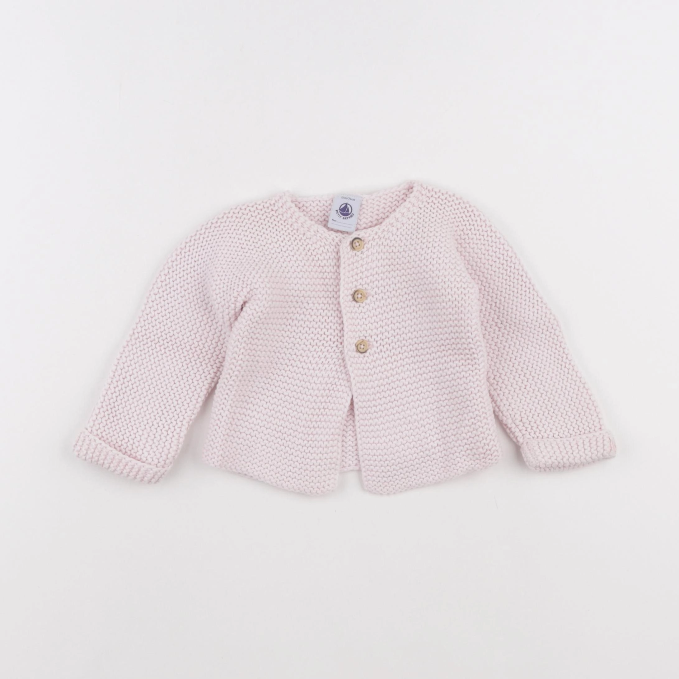 Petit Bateau - gilet rose - 12 mois