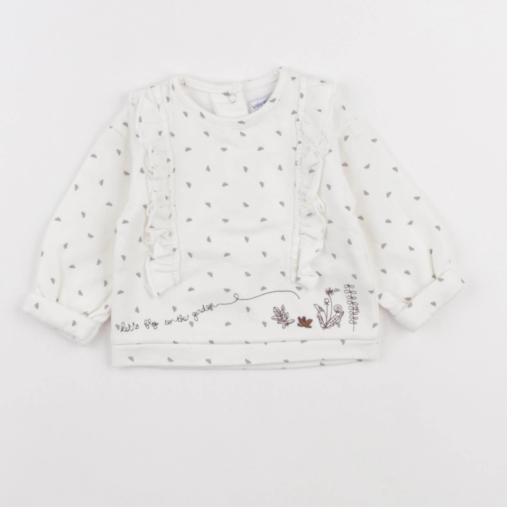 Vertbaudet - sweat beige - 6 mois