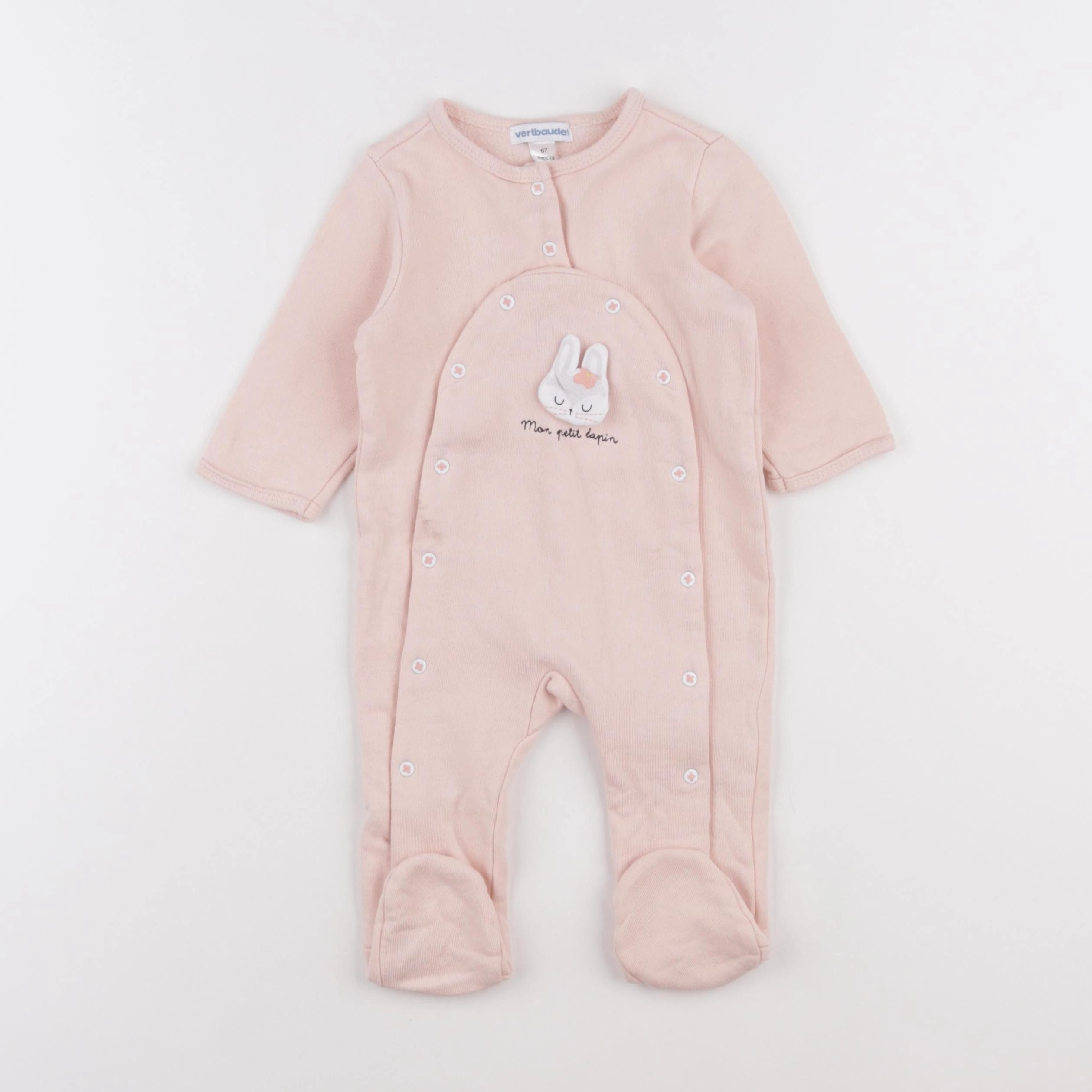 Vertbaudet - pyjama coton rose - 6 mois