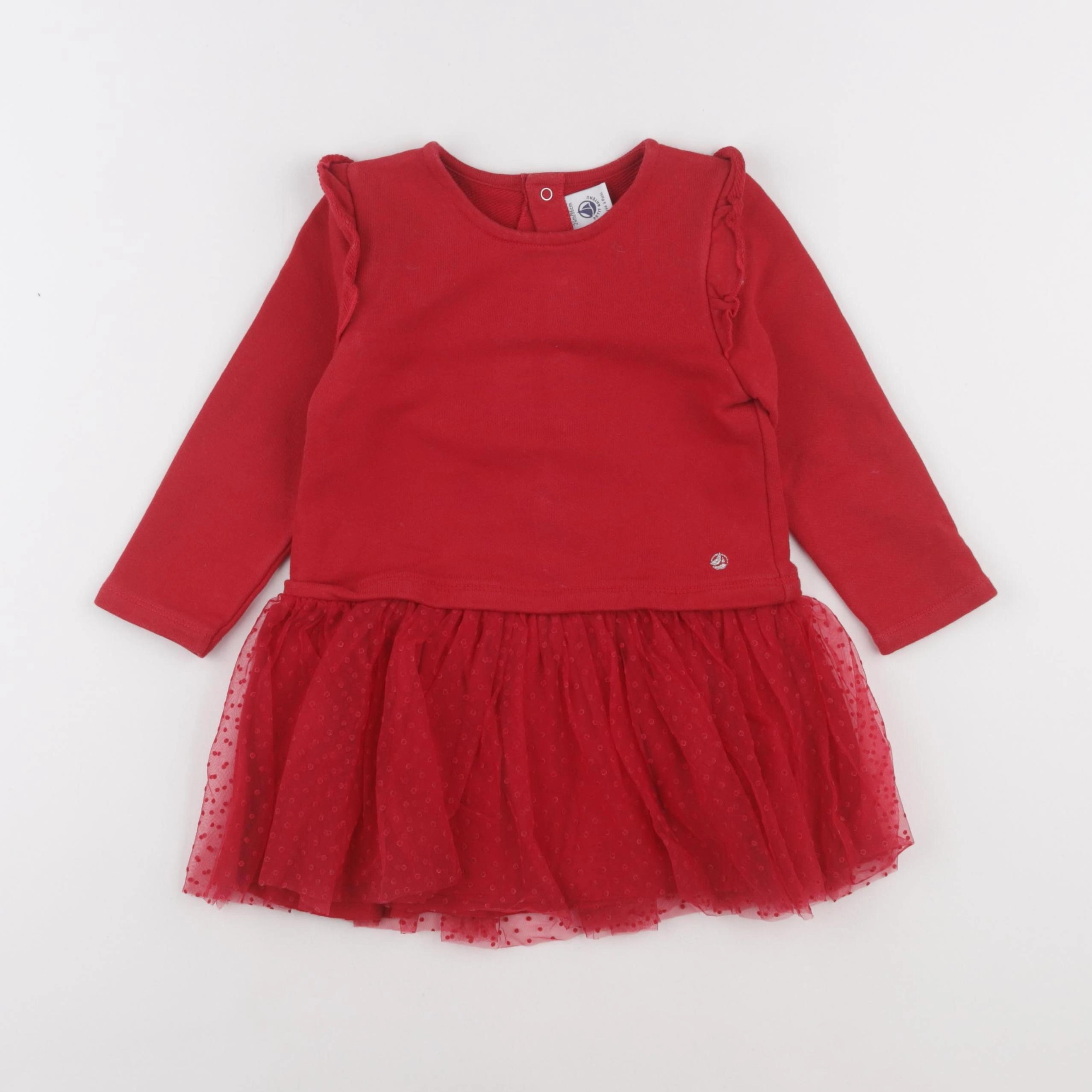 Petit Bateau - robe rouge - 24 mois