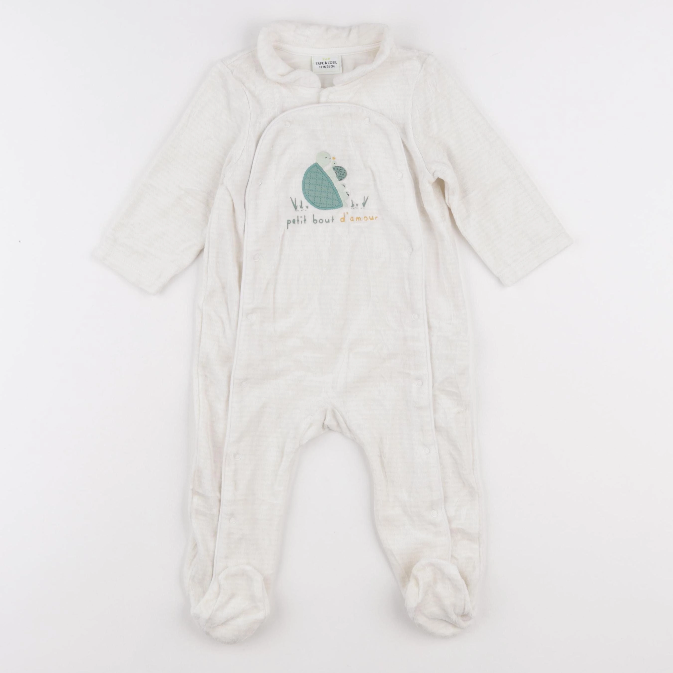 Tape à l'oeil - pyjama velours beige - 12 mois