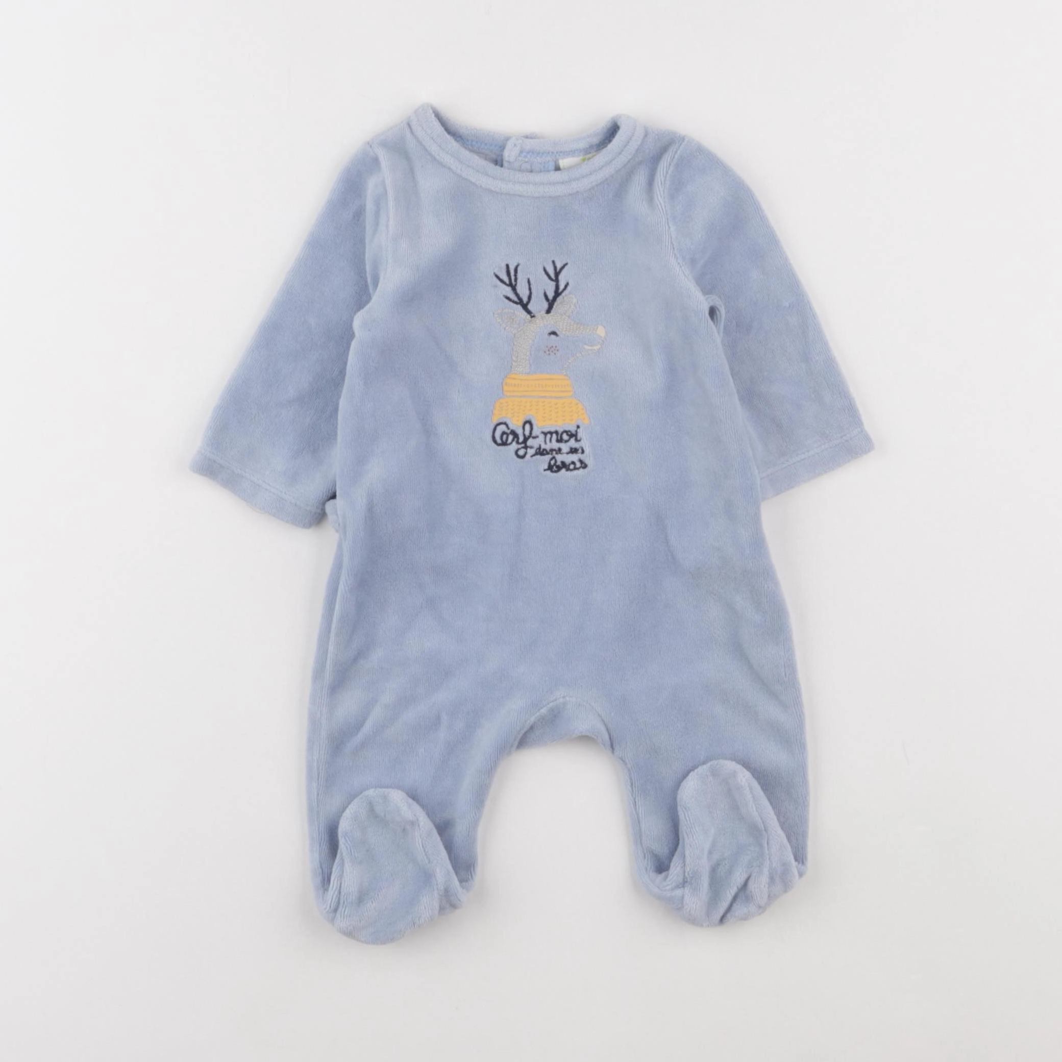 Tape à l'oeil - pyjama velours bleu - 1 mois