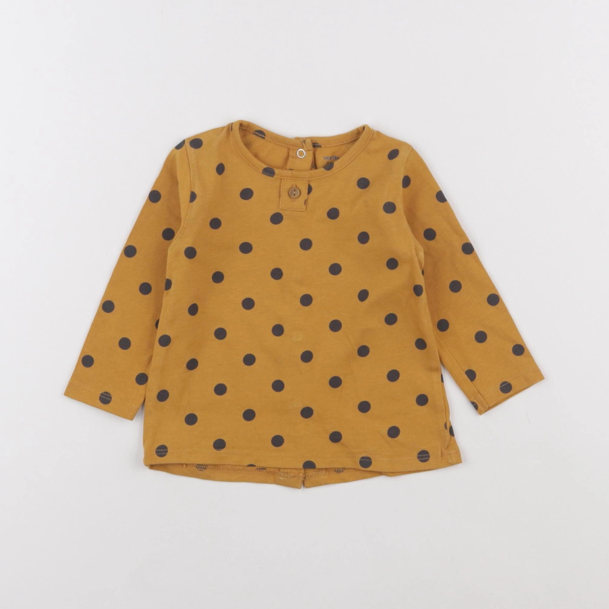 Vertbaudet - tee-shirt jaune - 6 mois