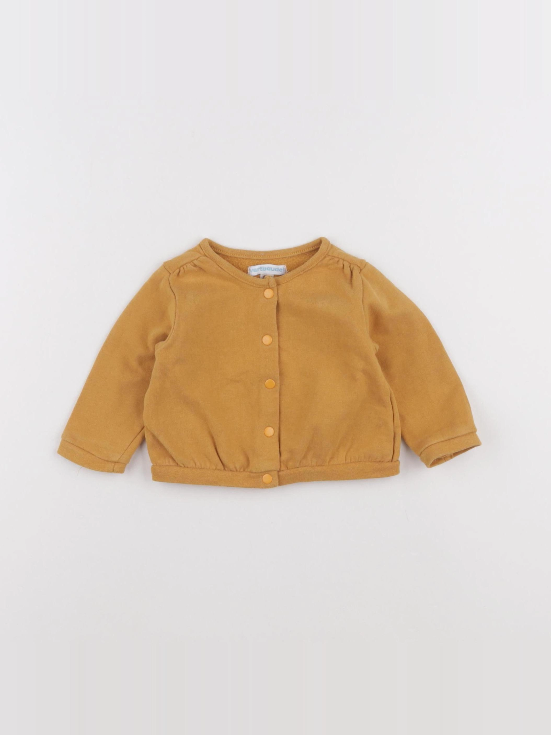Vertbaudet - sweat jaune - 6 mois