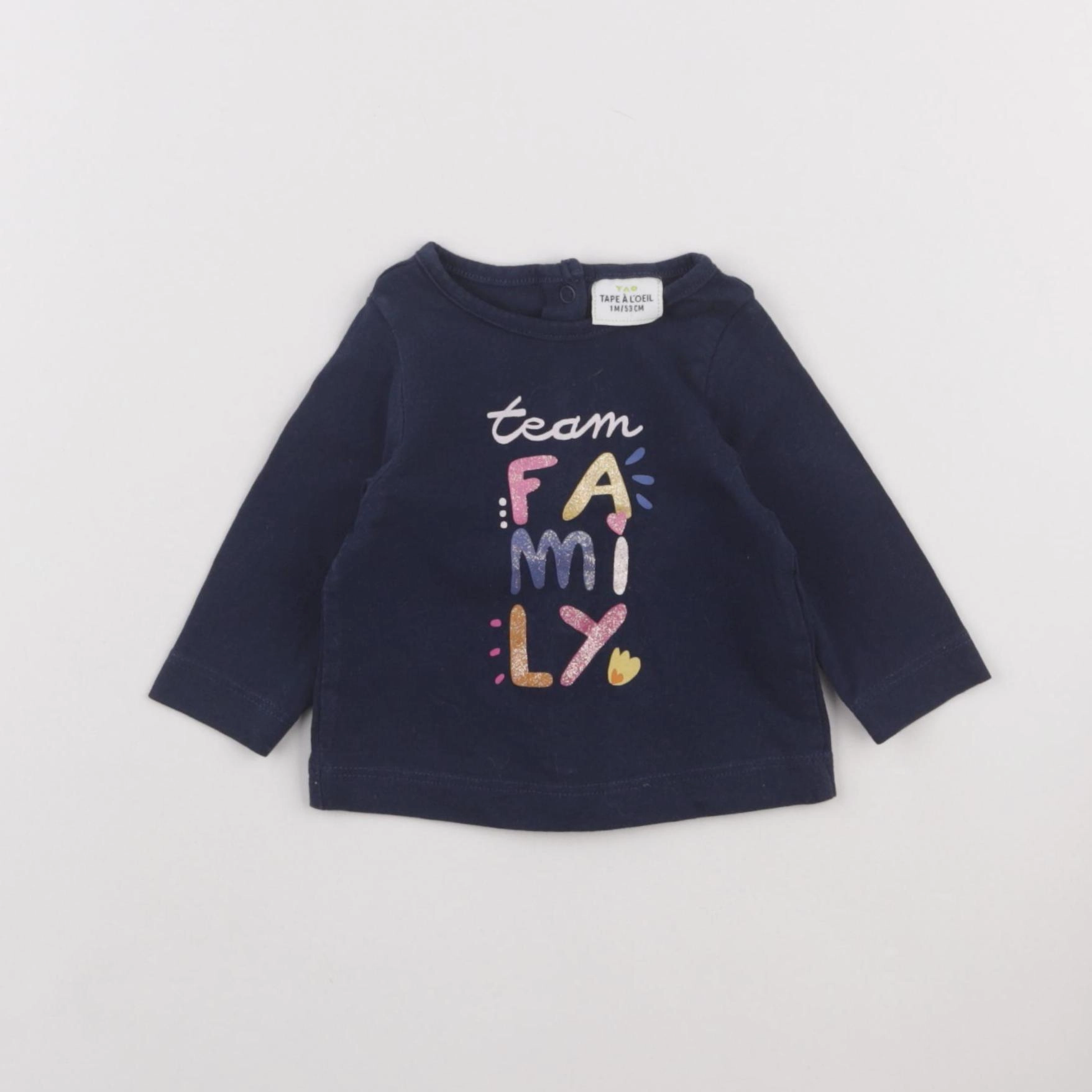 Tape à l'oeil - tee-shirt bleu - 1 mois