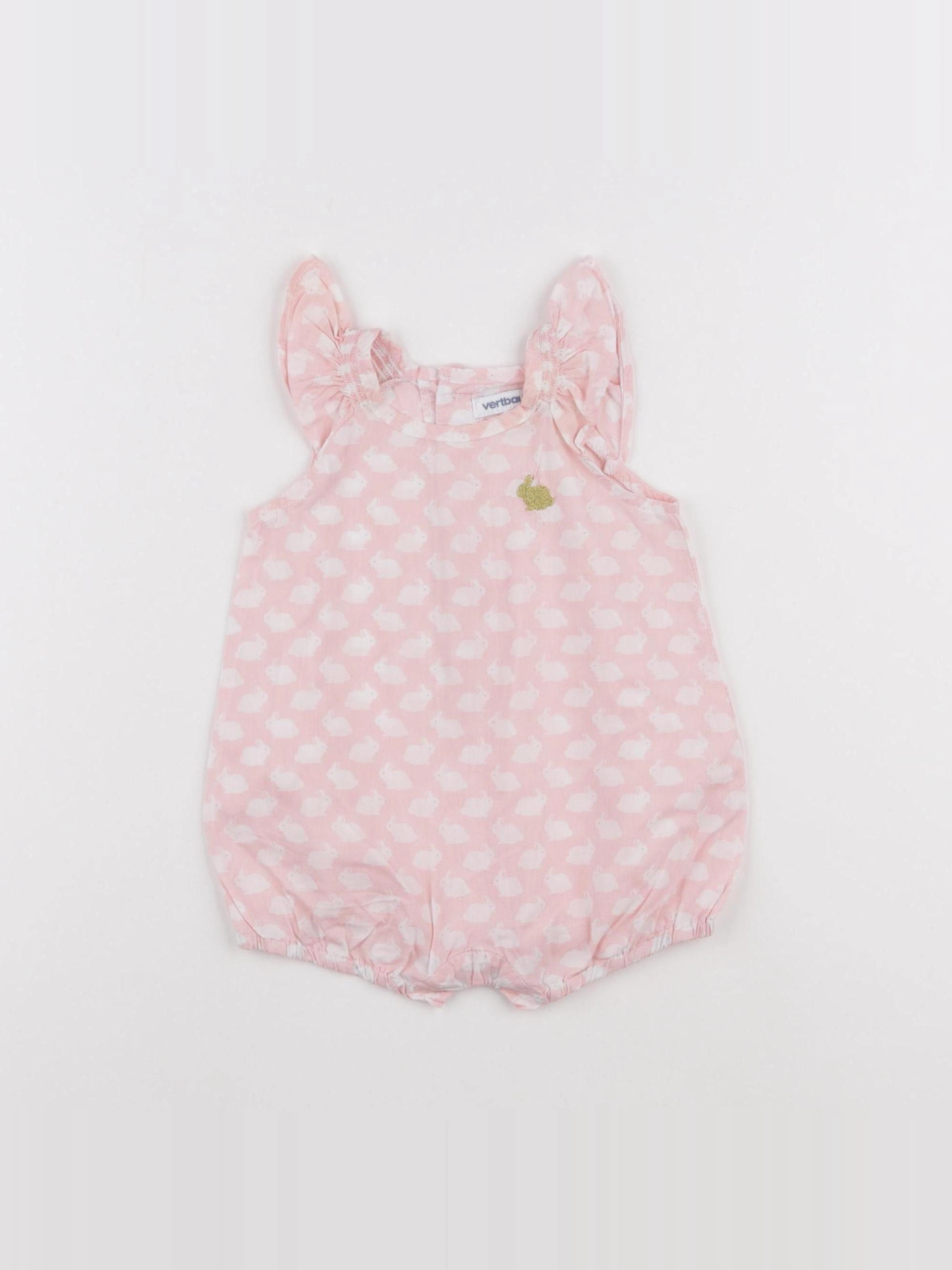 Vertbaudet - combinaison rose - 6 mois