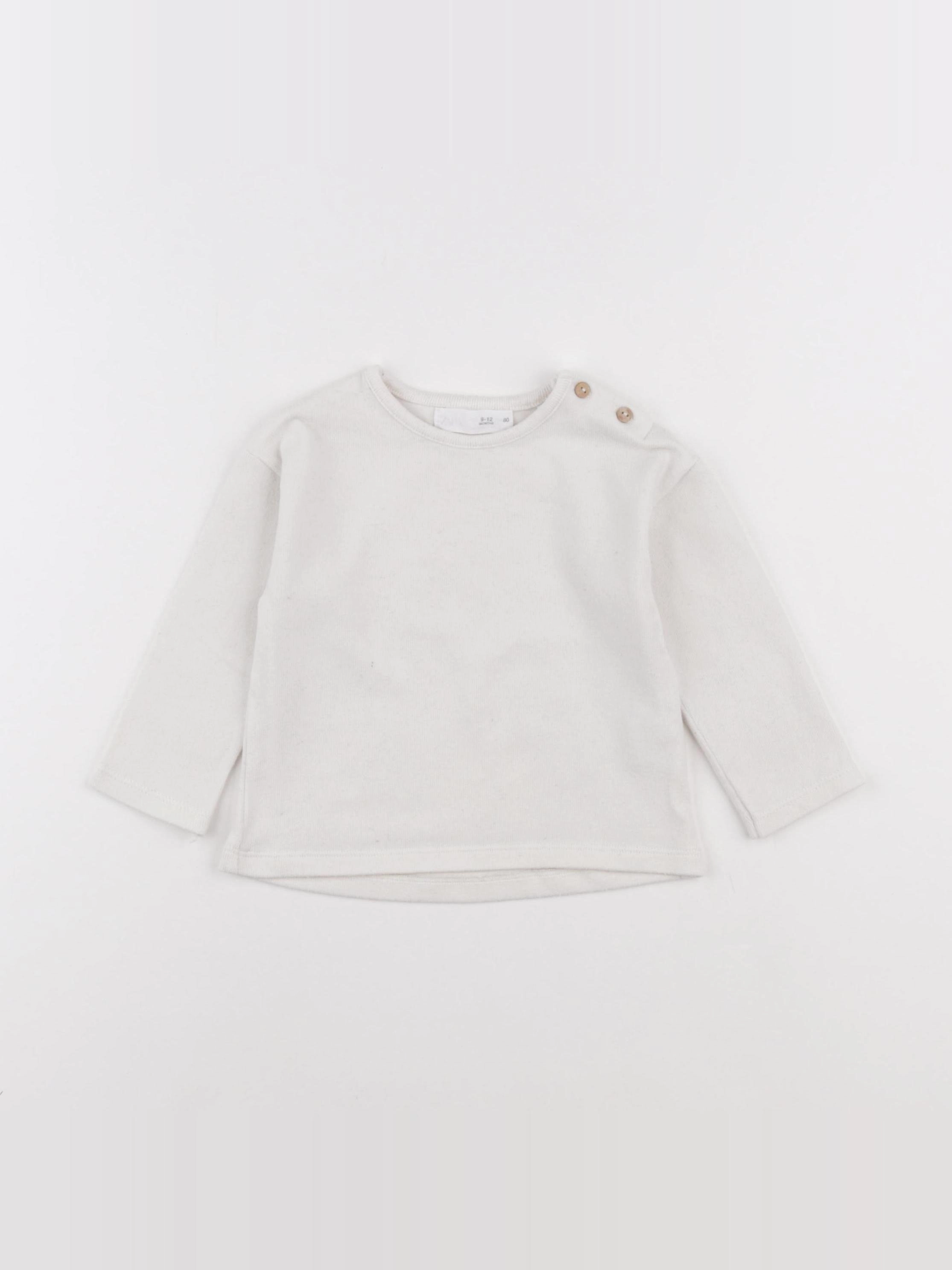 Zara - pull blanc - 9/12 mois
