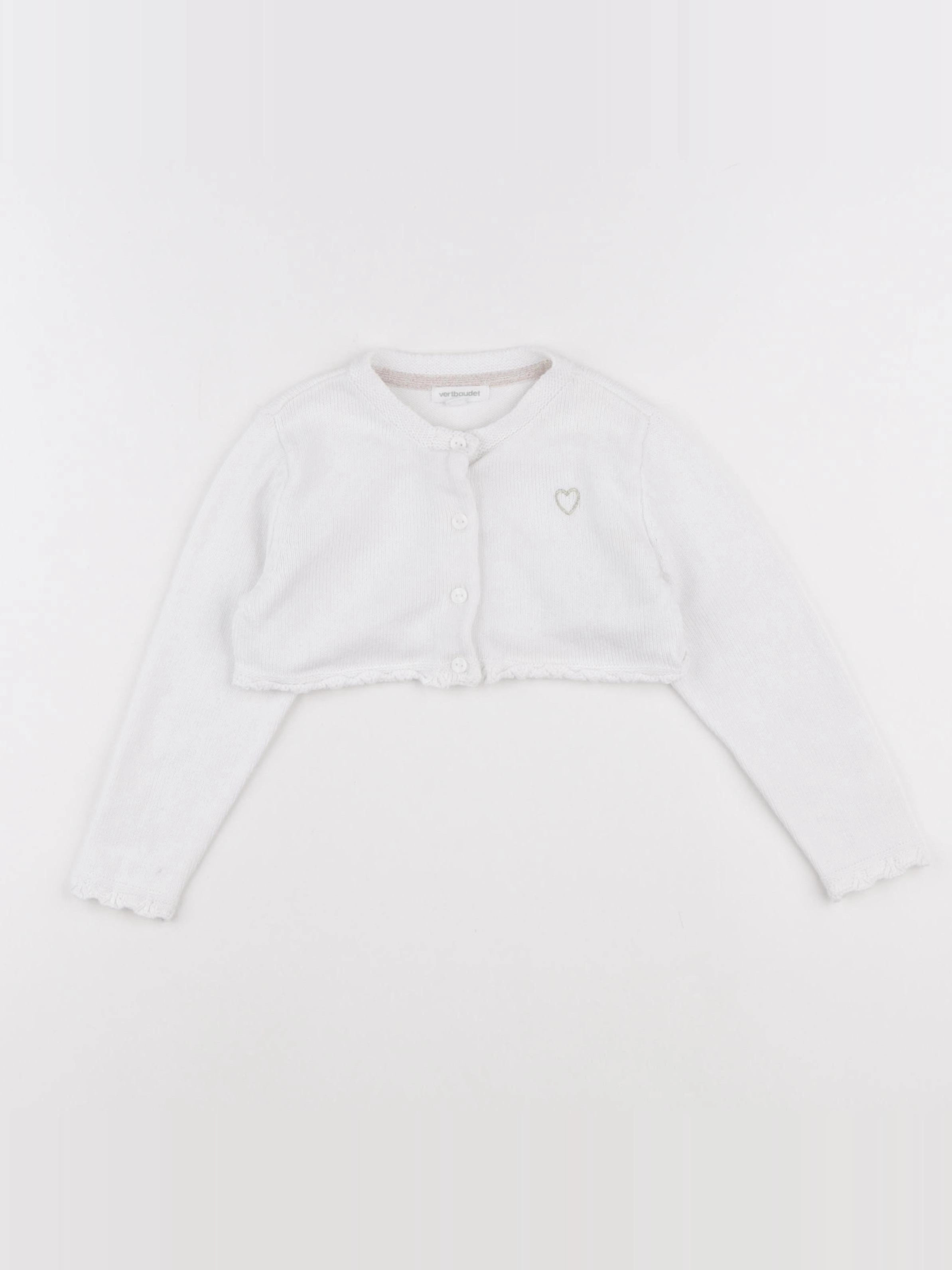 Vertbaudet - gilet blanc - 3 ans
