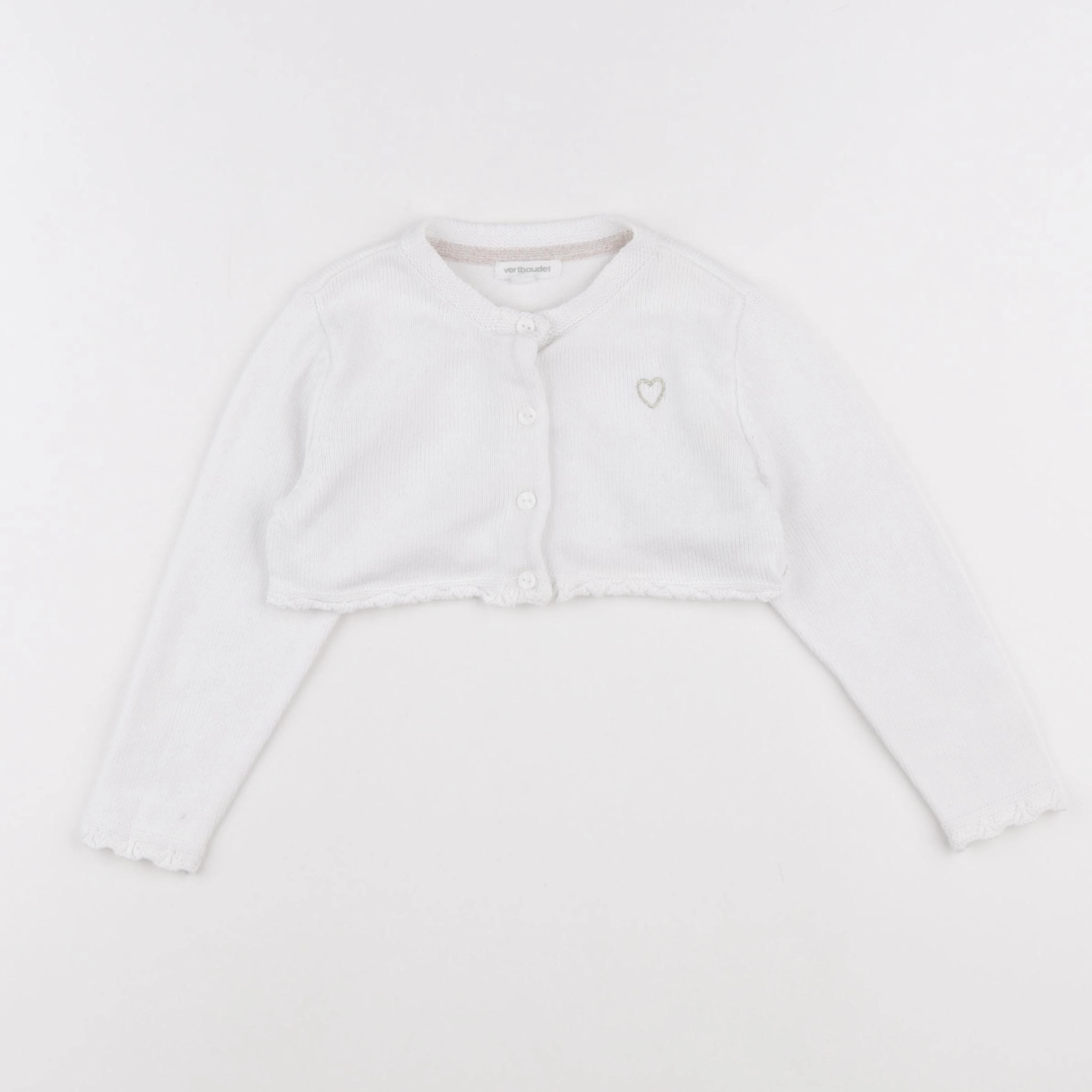 Vertbaudet - gilet blanc - 3 ans