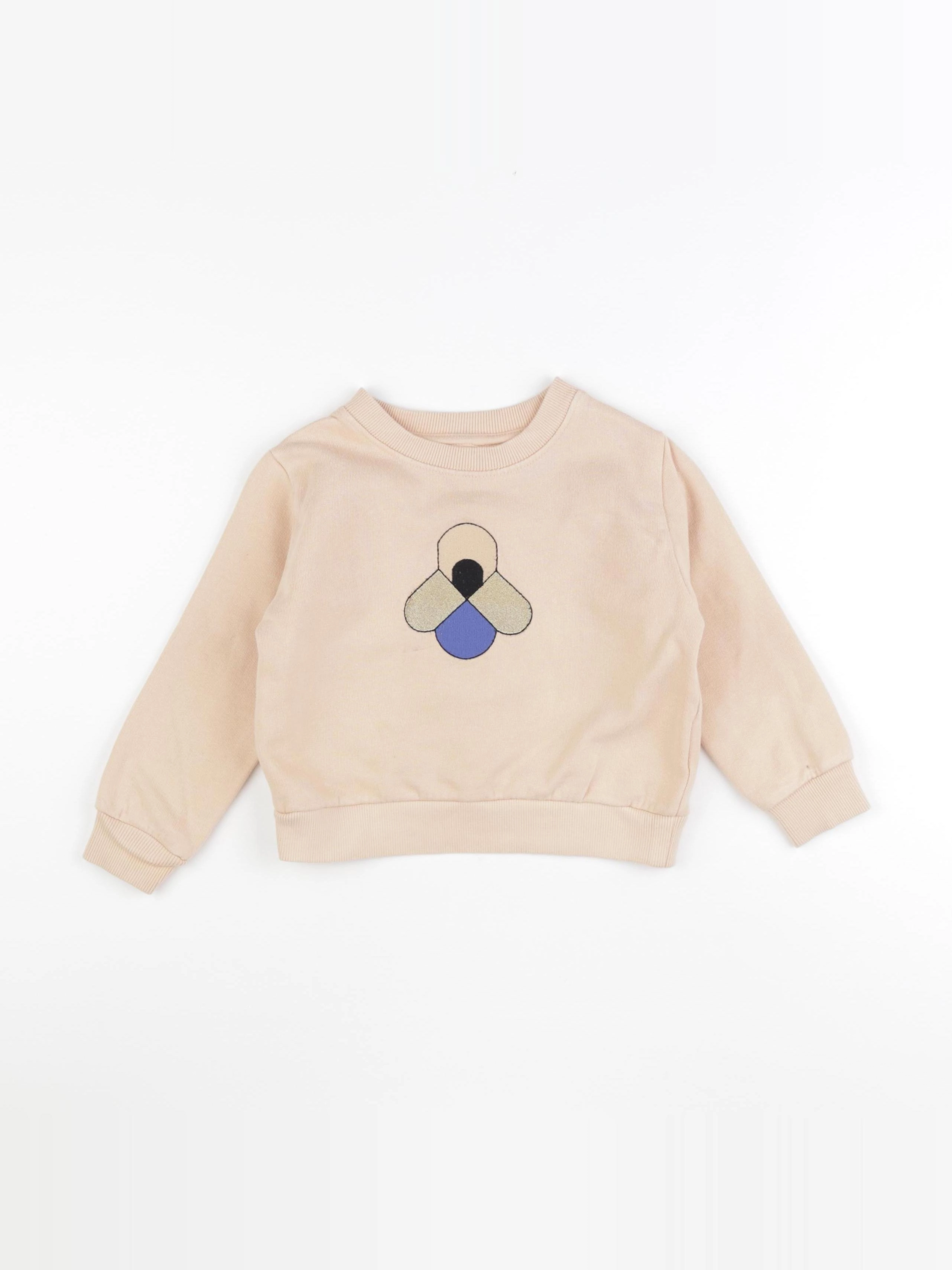 Monoprix - sweat beige - 3/4 ans