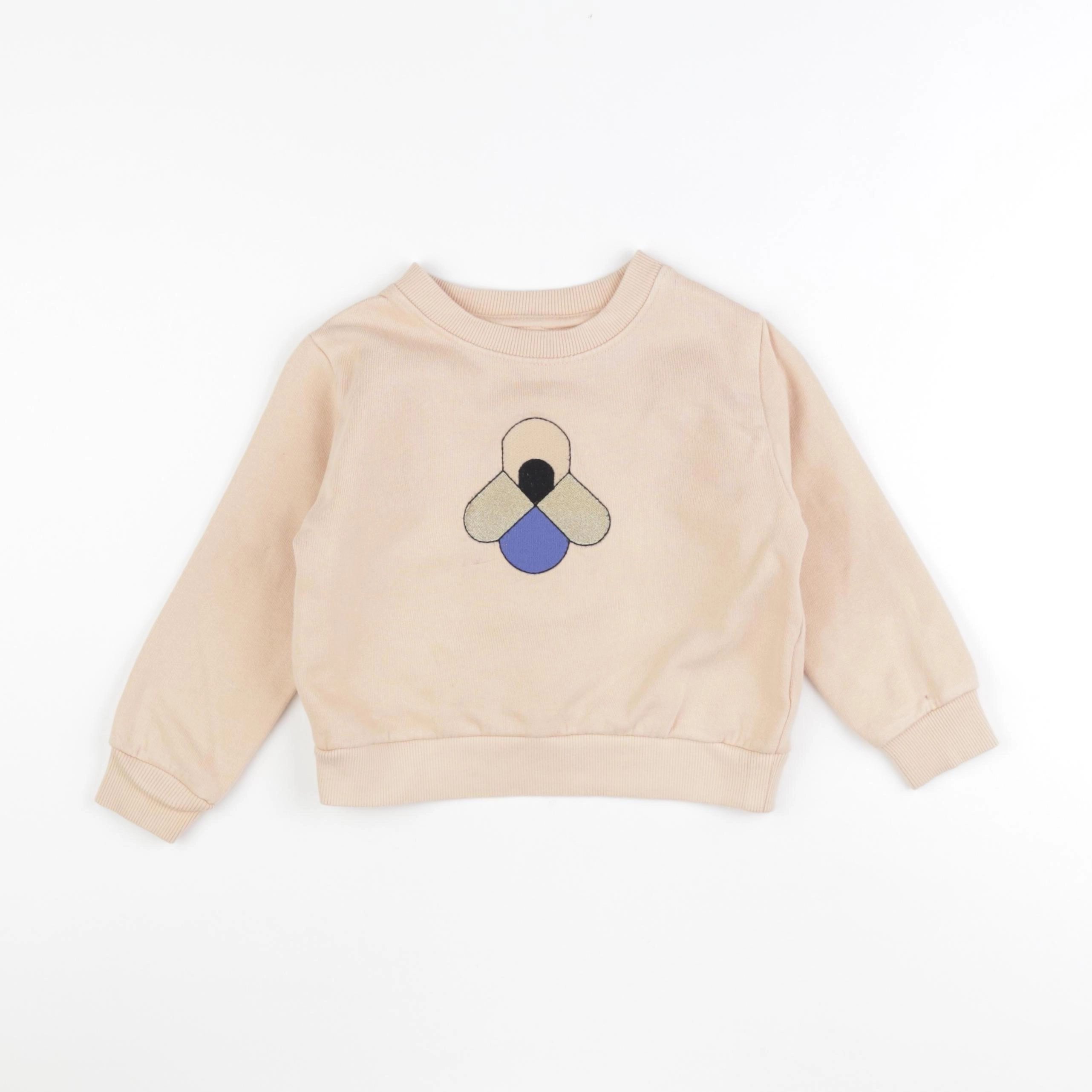 Monoprix - sweat beige - 3/4 ans