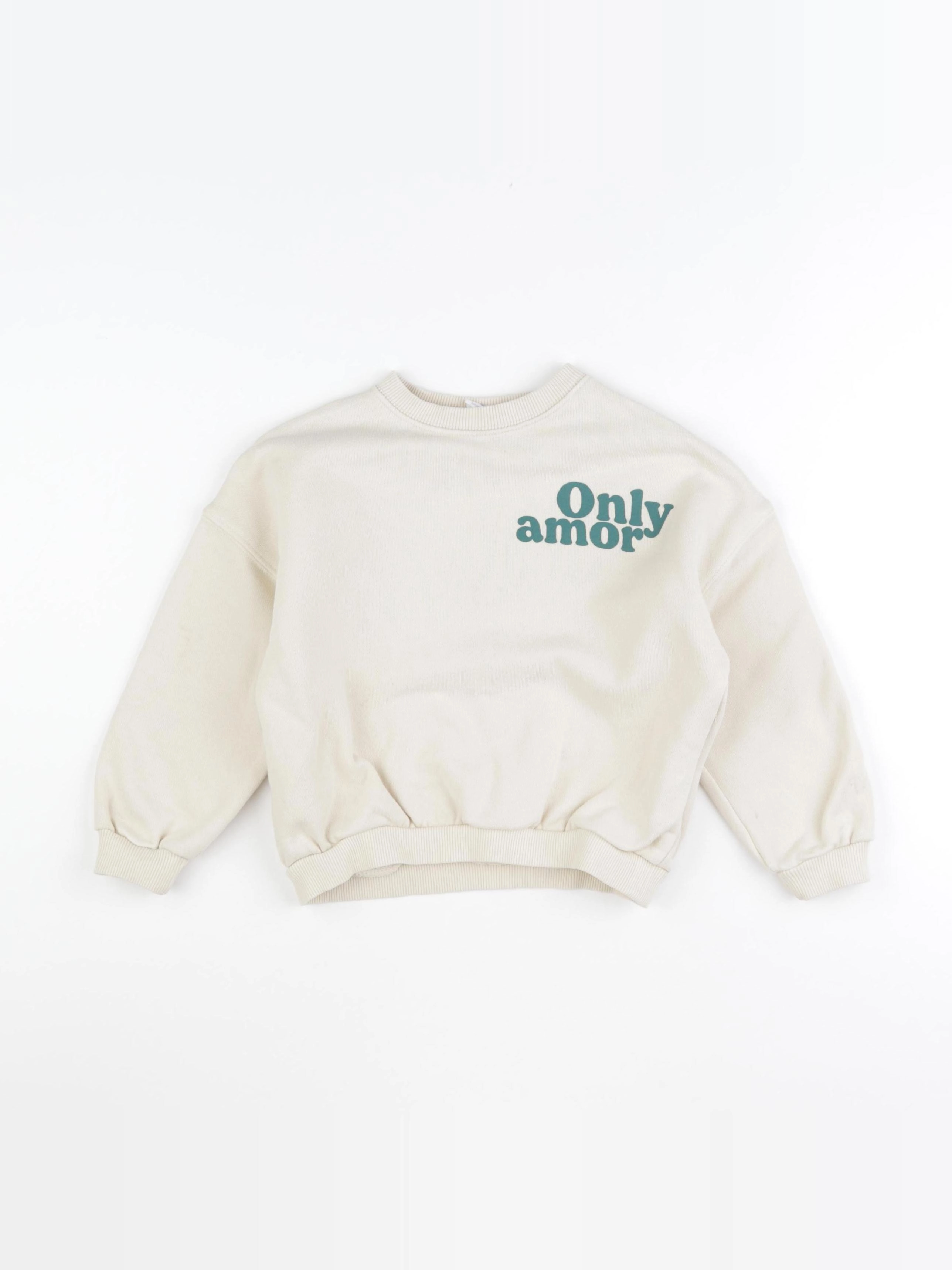 Zara - sweat imprimé au dos beige - 4 ans