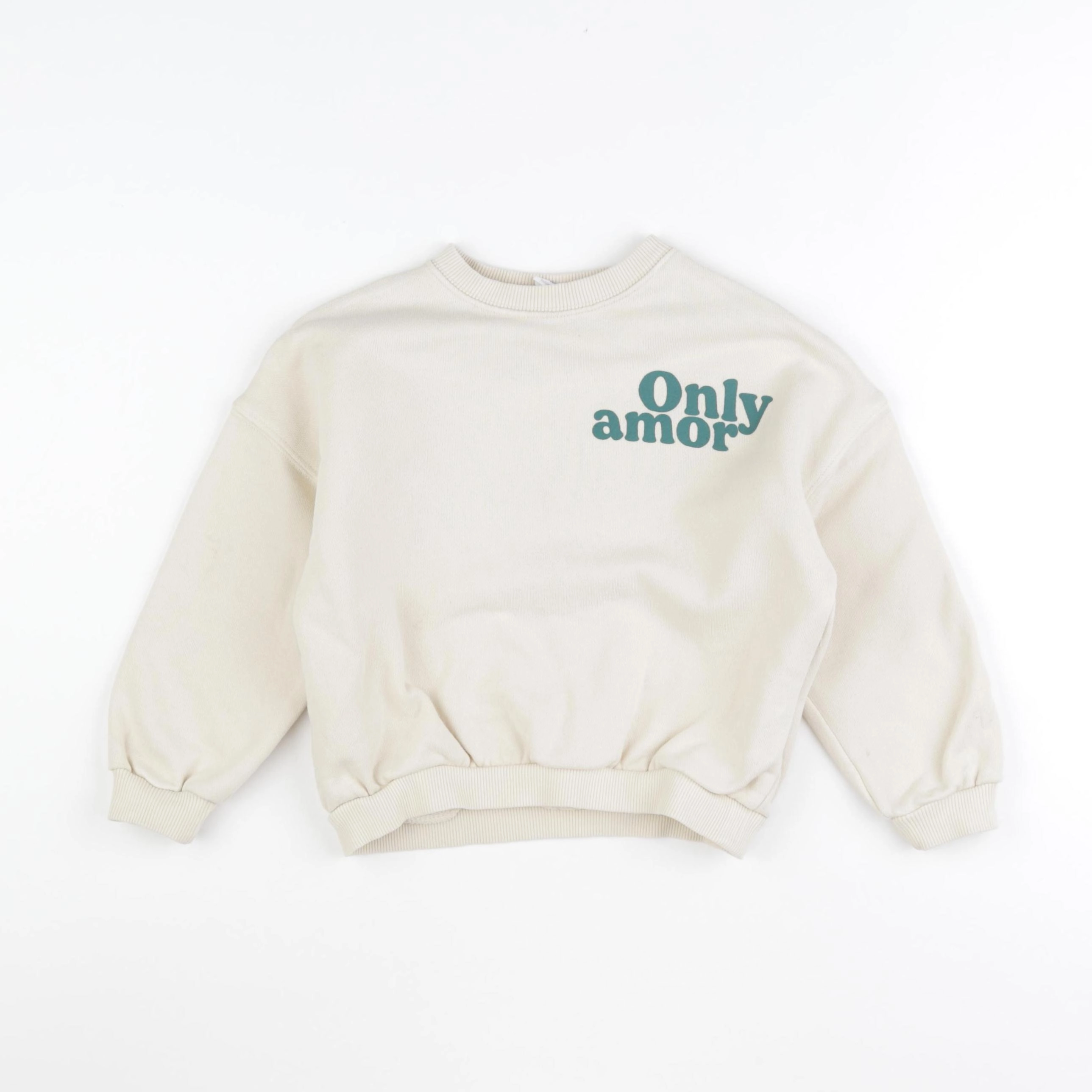 Zara - sweat imprimé au dos beige - 4 ans