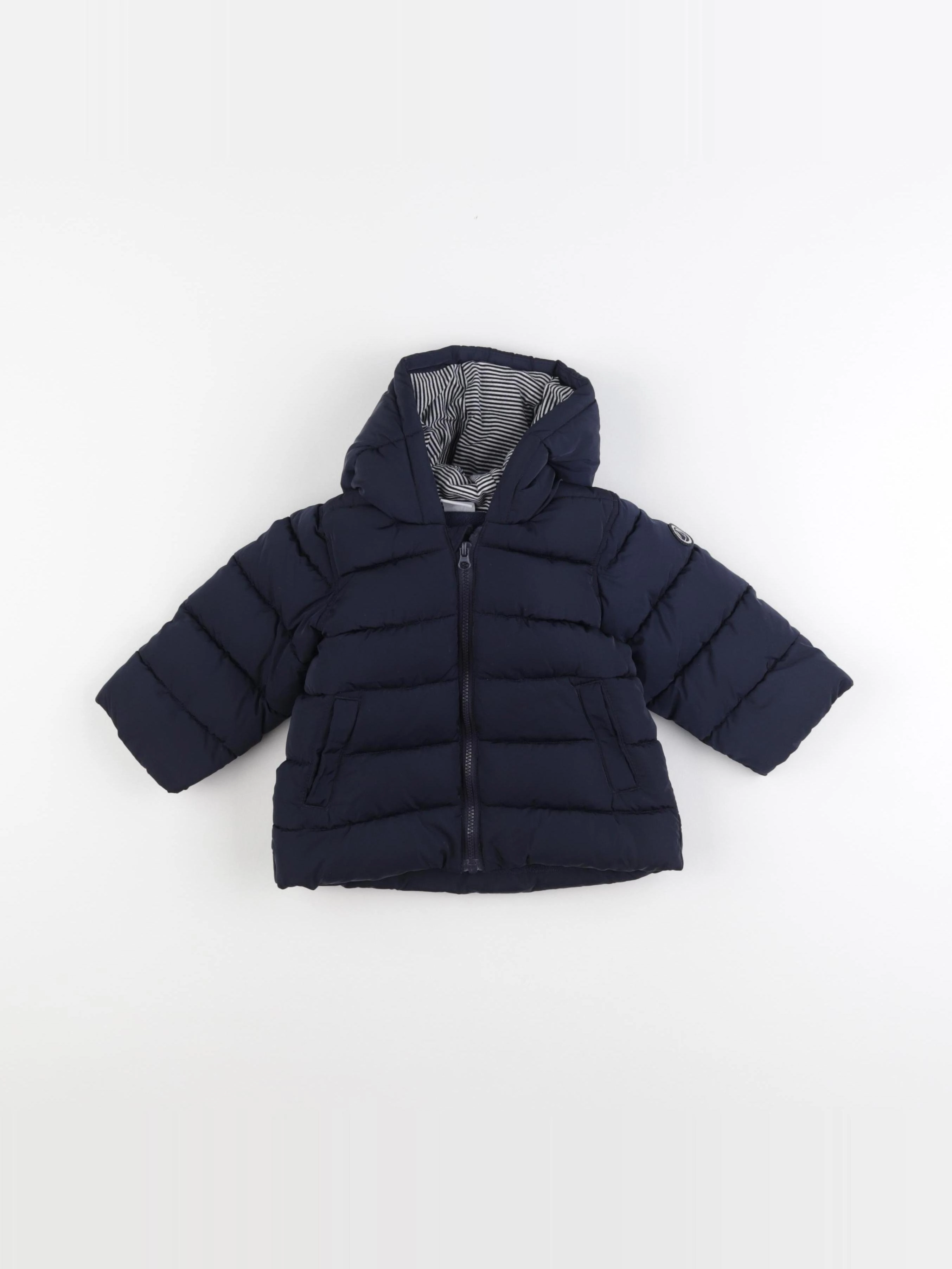 Petit Bateau - doudoune bleu - 6 mois