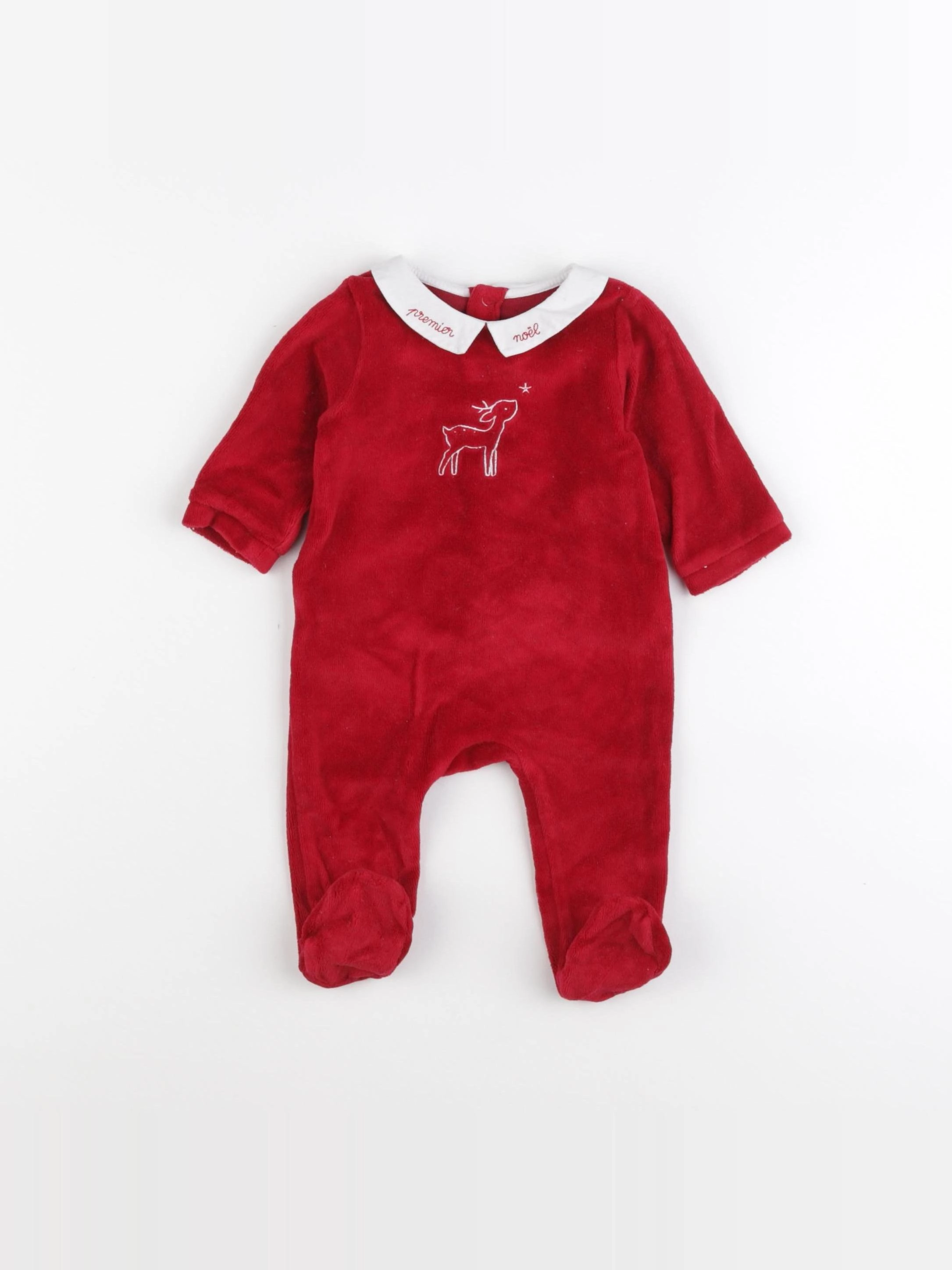 Jacadi - pyjama velours rouge - 3 mois
