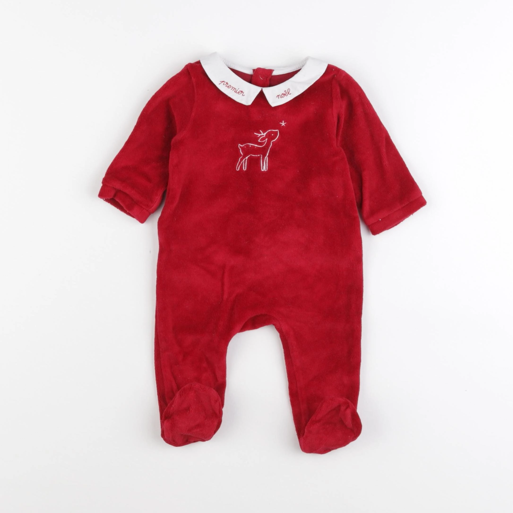 Jacadi - pyjama velours rouge - 3 mois