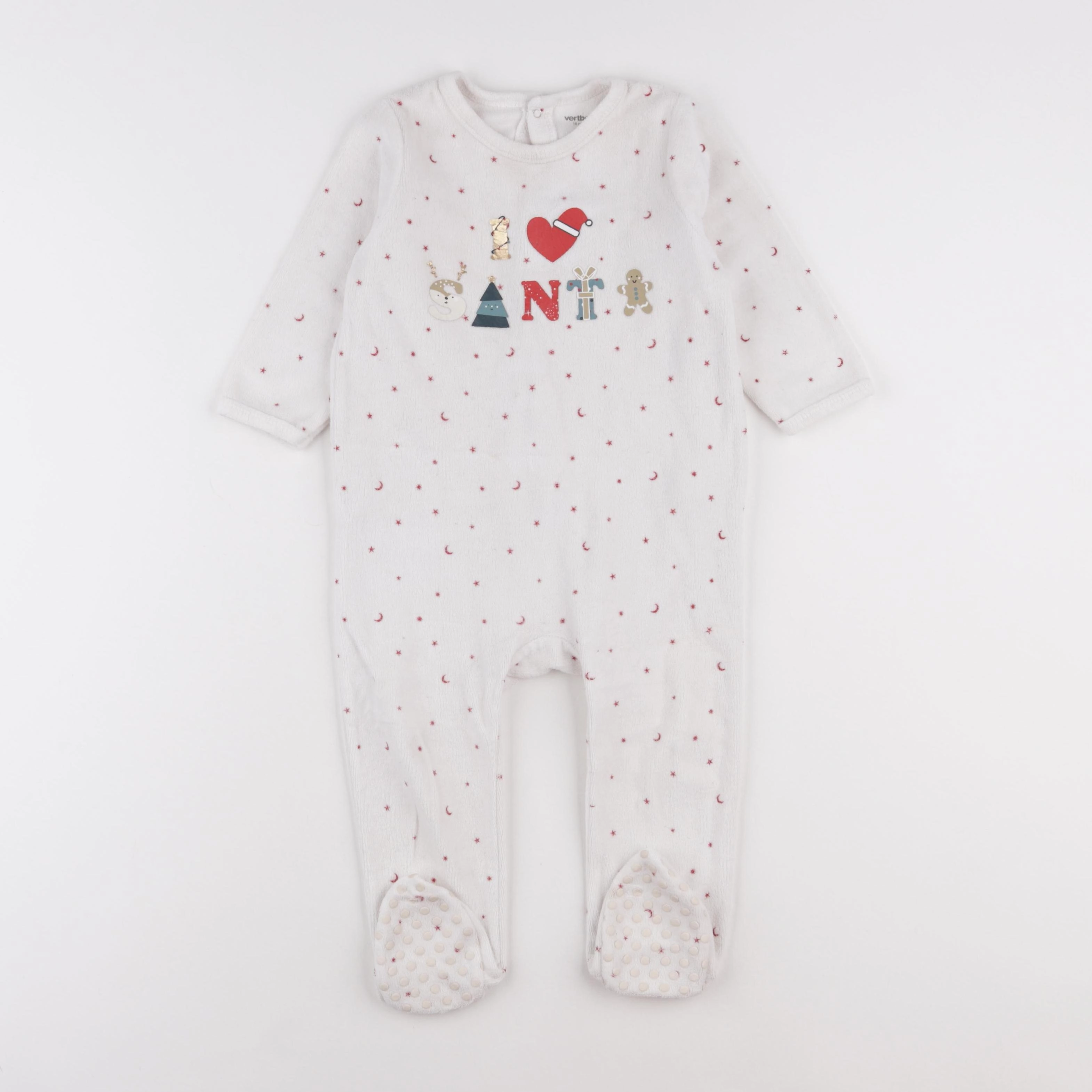 Vertbaudet - pyjama velours blanc - 18 mois