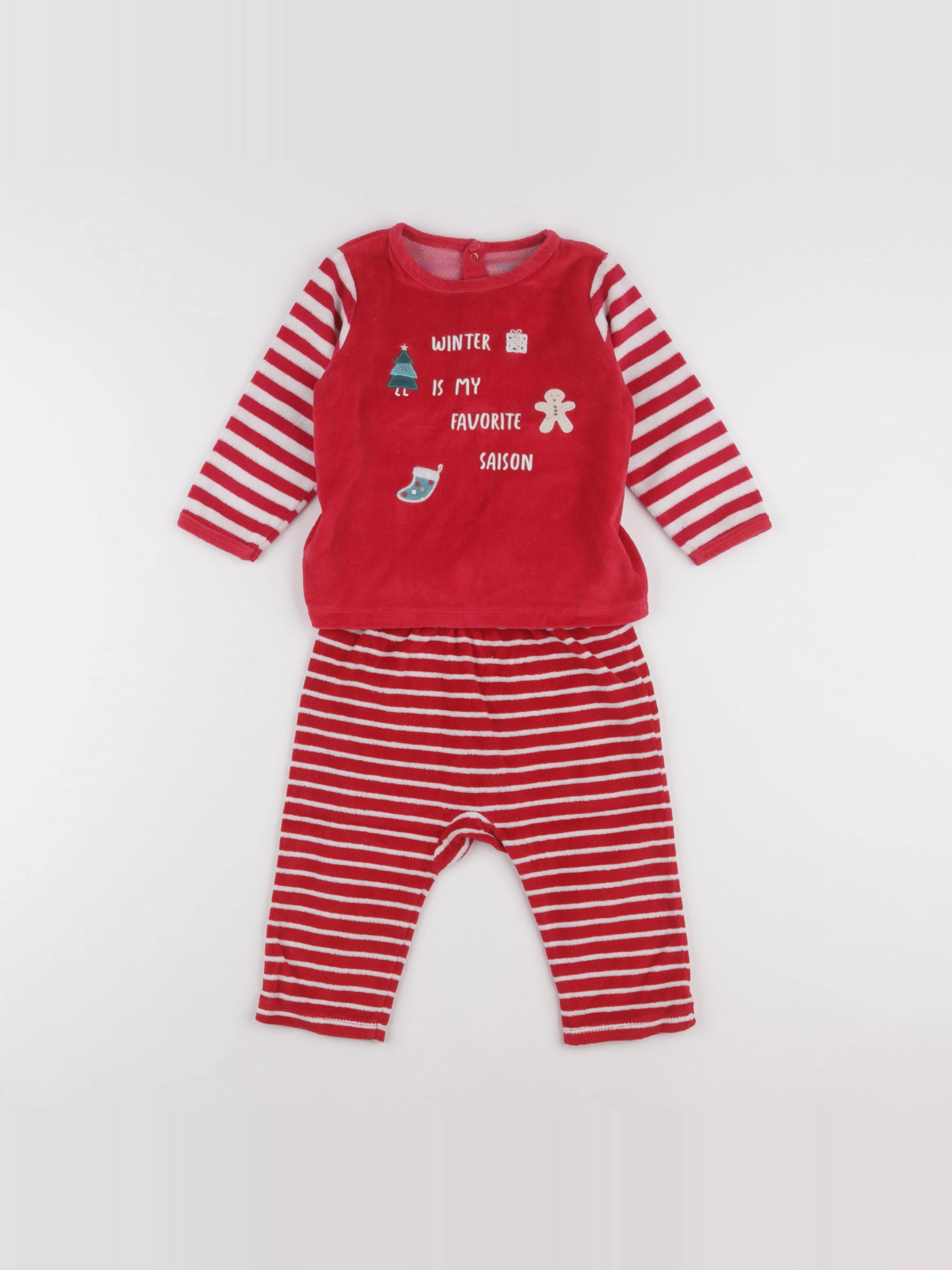 Vertbaudet - pyjama rouge - 18 mois