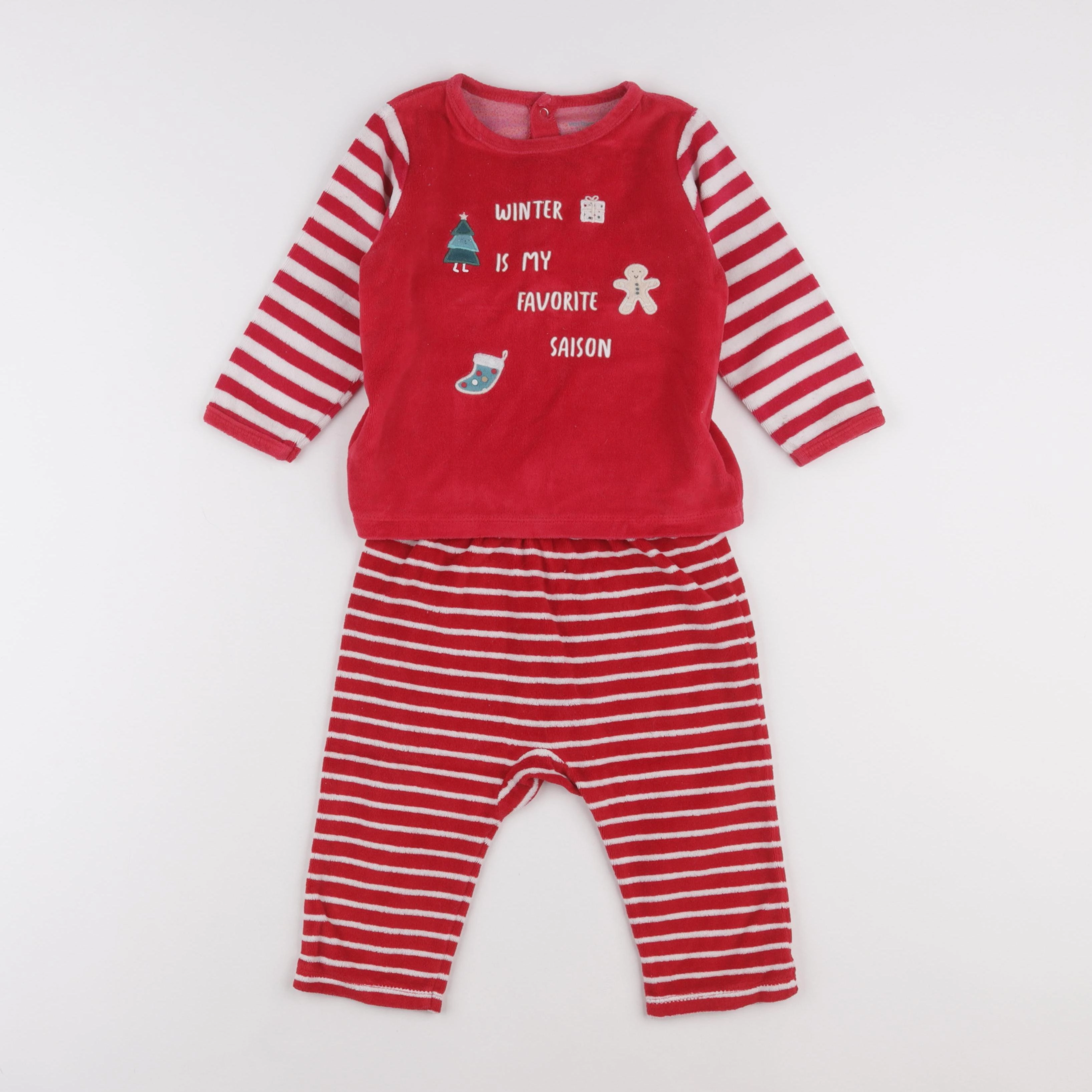Vertbaudet - pyjama rouge - 18 mois