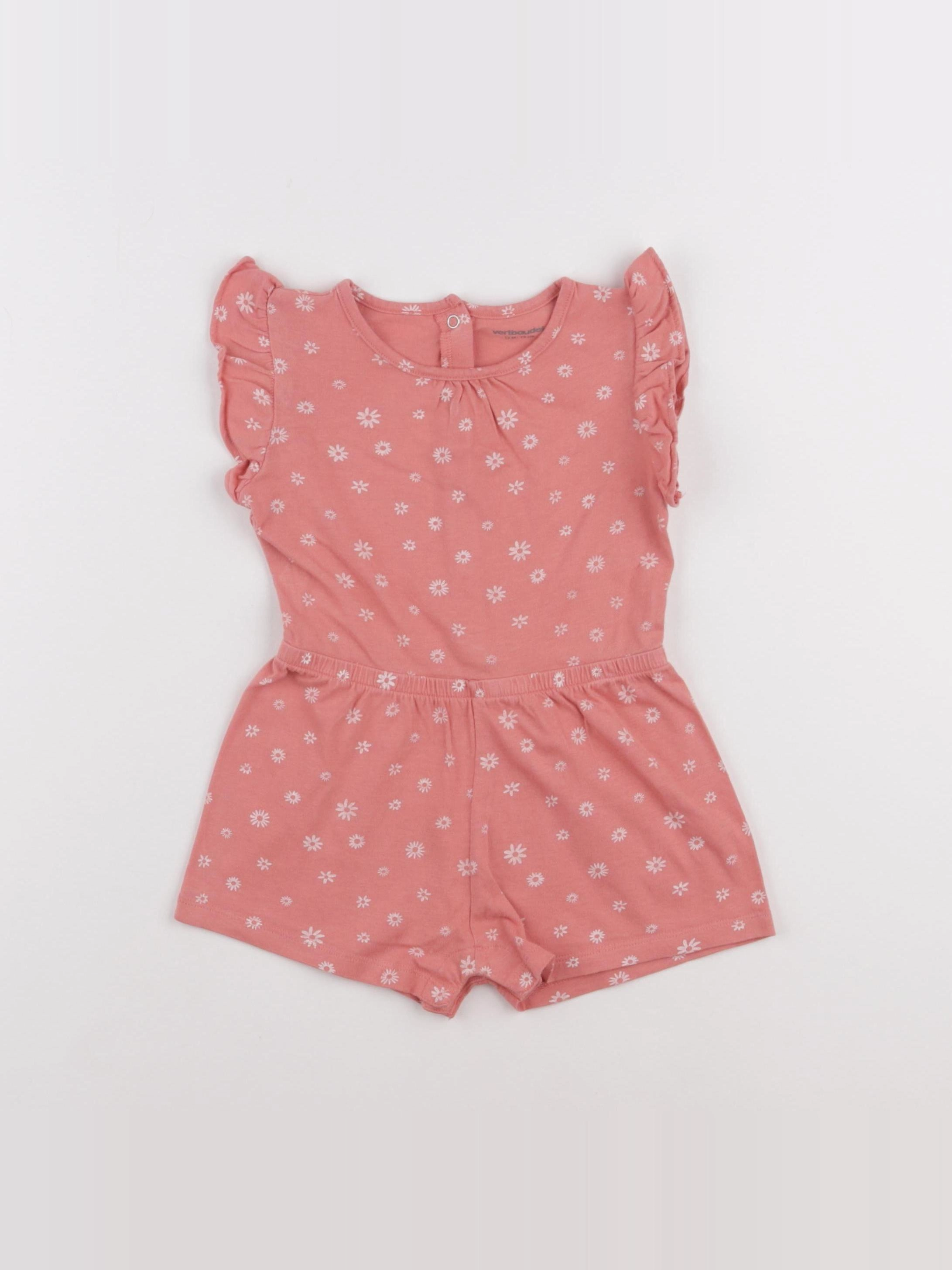 Vertbaudet - combinaison rose - 12 mois