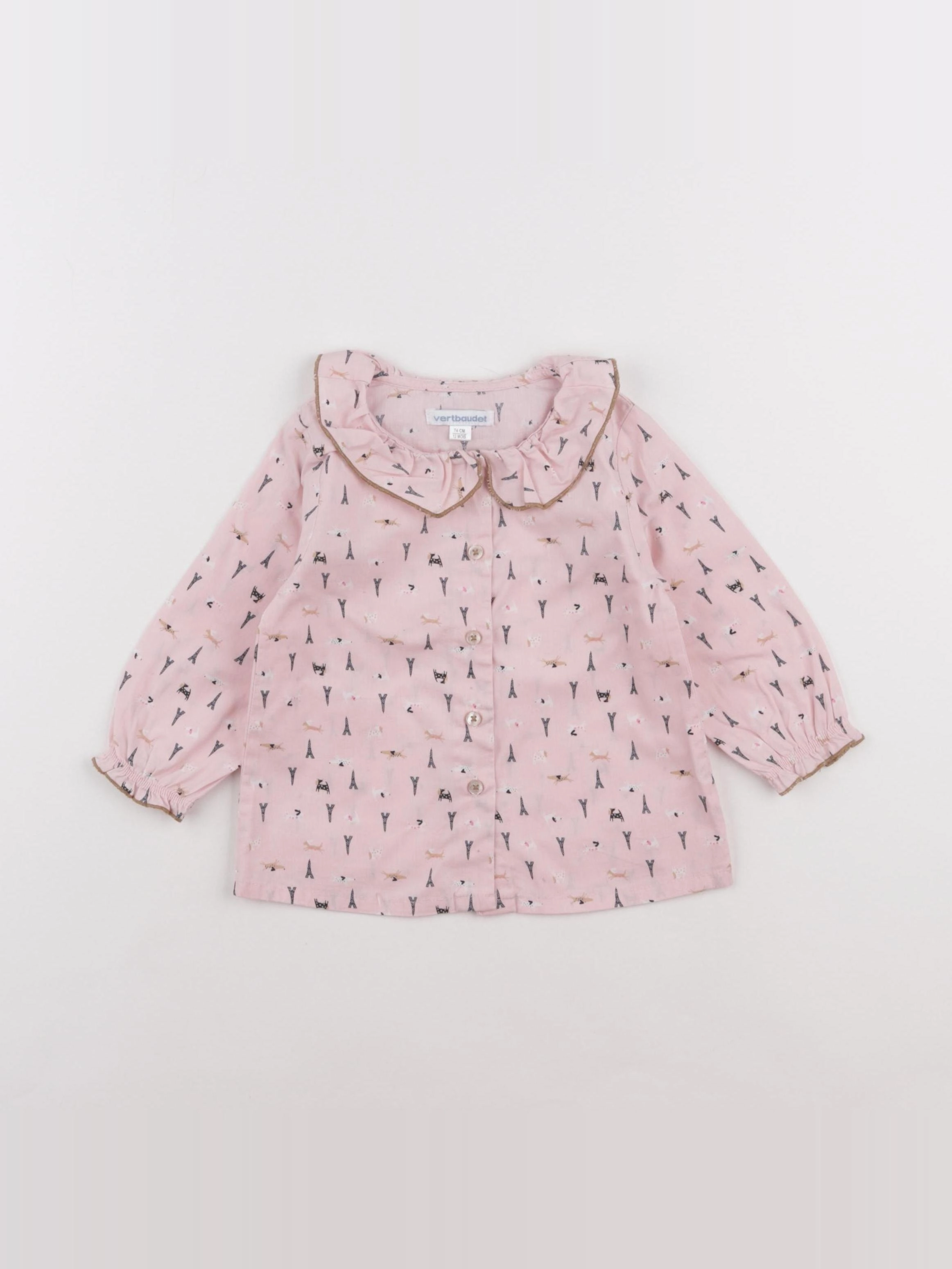 Vertbaudet - blouse rose - 12 mois