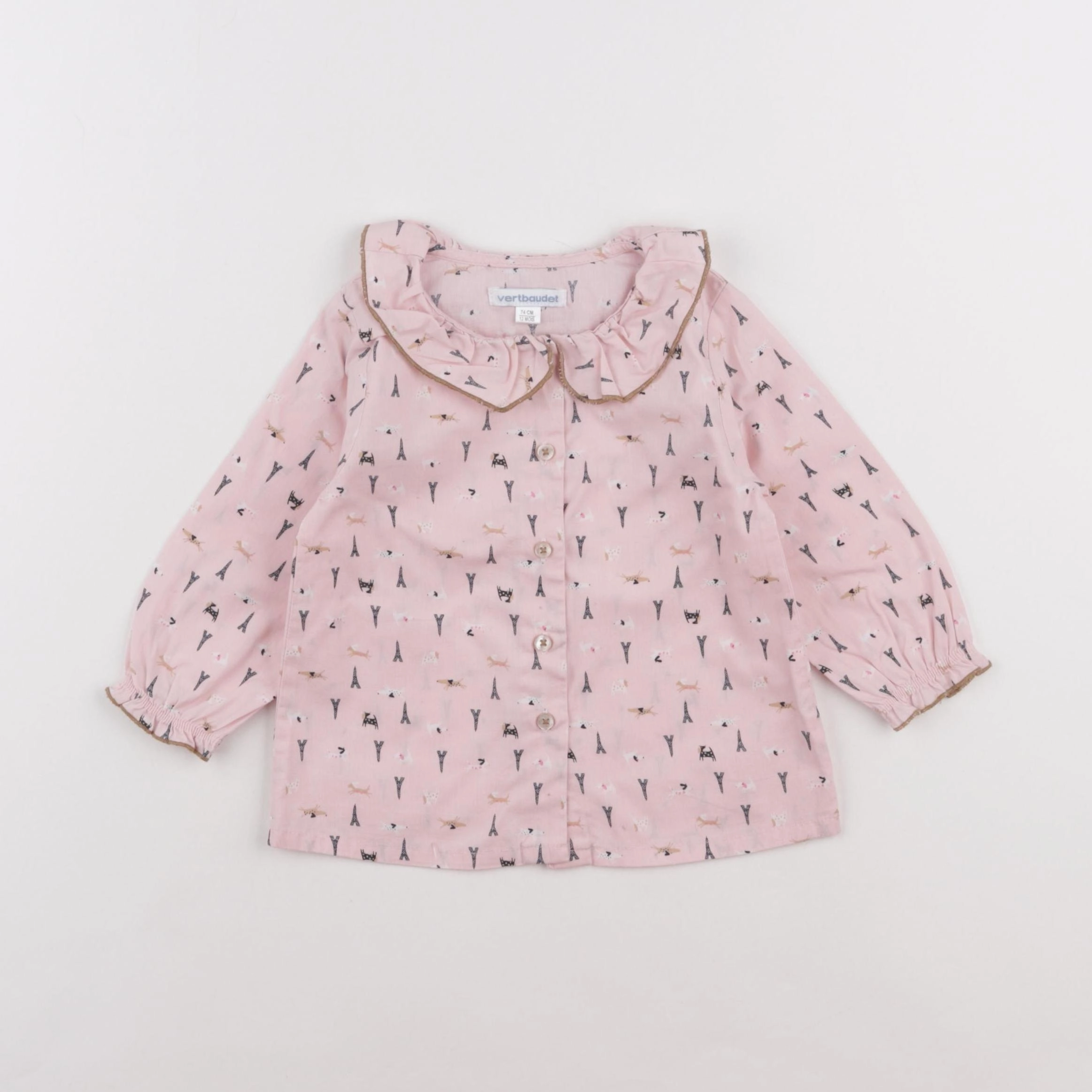 Vertbaudet - blouse rose - 12 mois