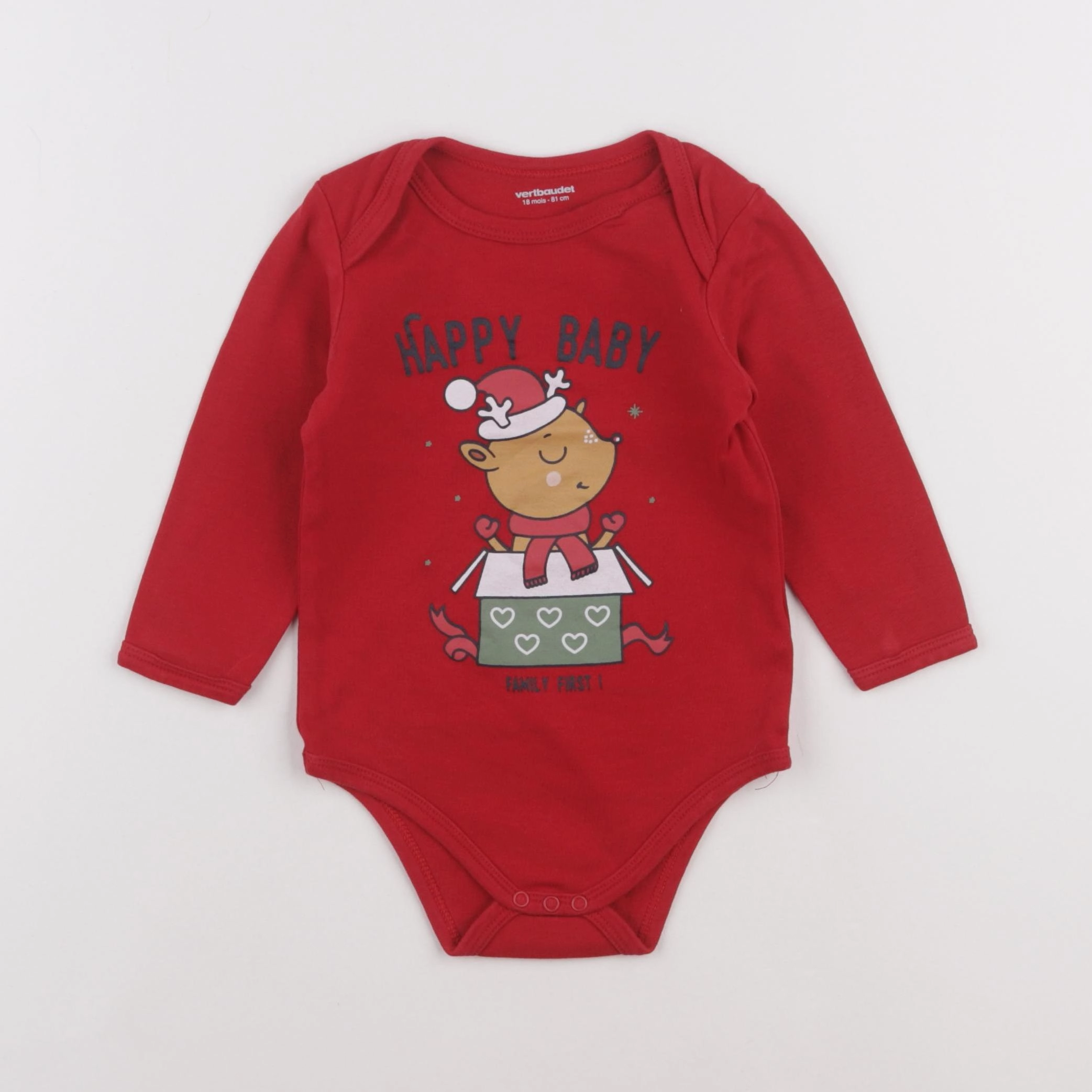 Vertbaudet - body rouge - 18 mois