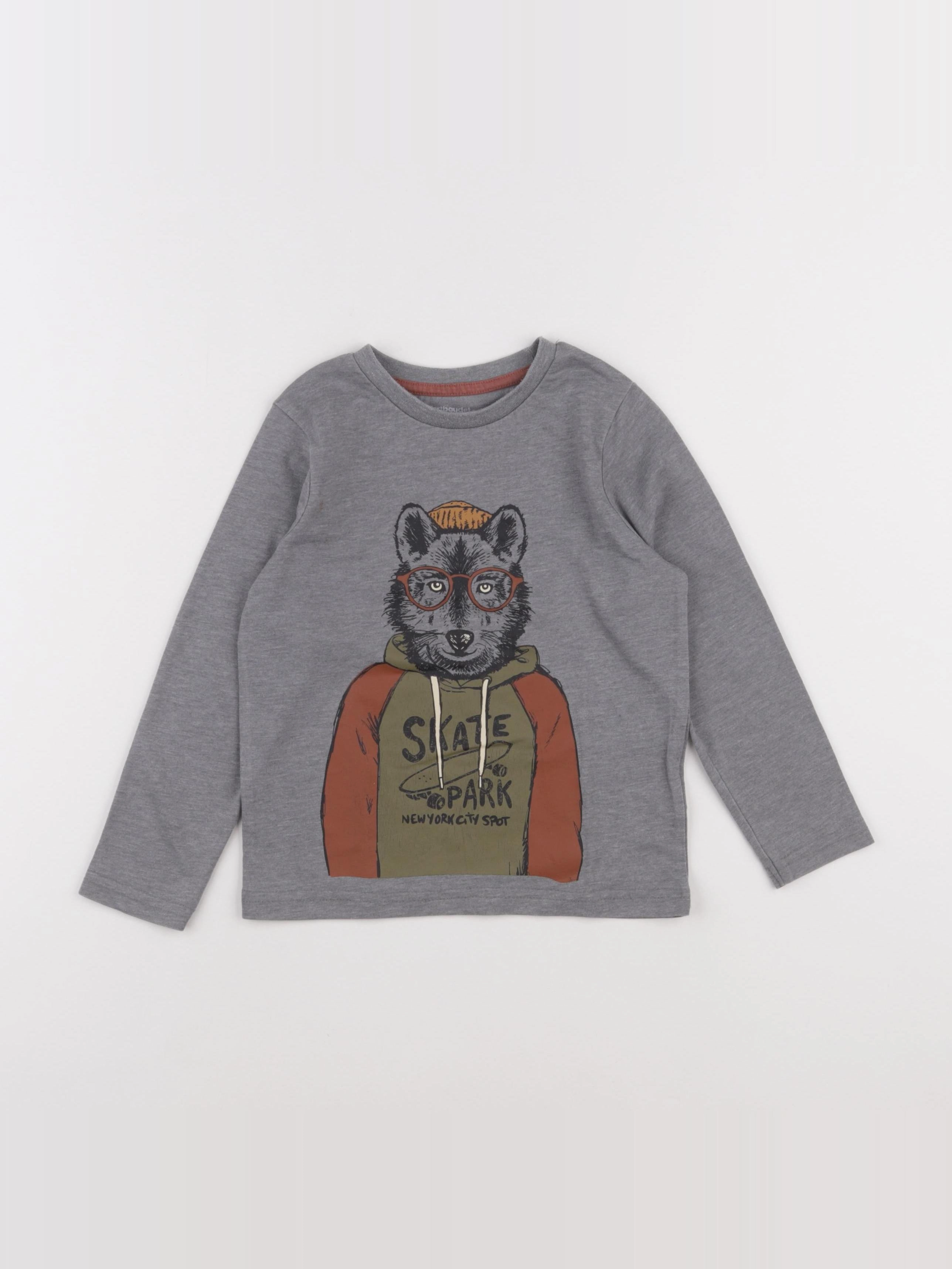 Vertbaudet - tee-shirt gris - 5 ans