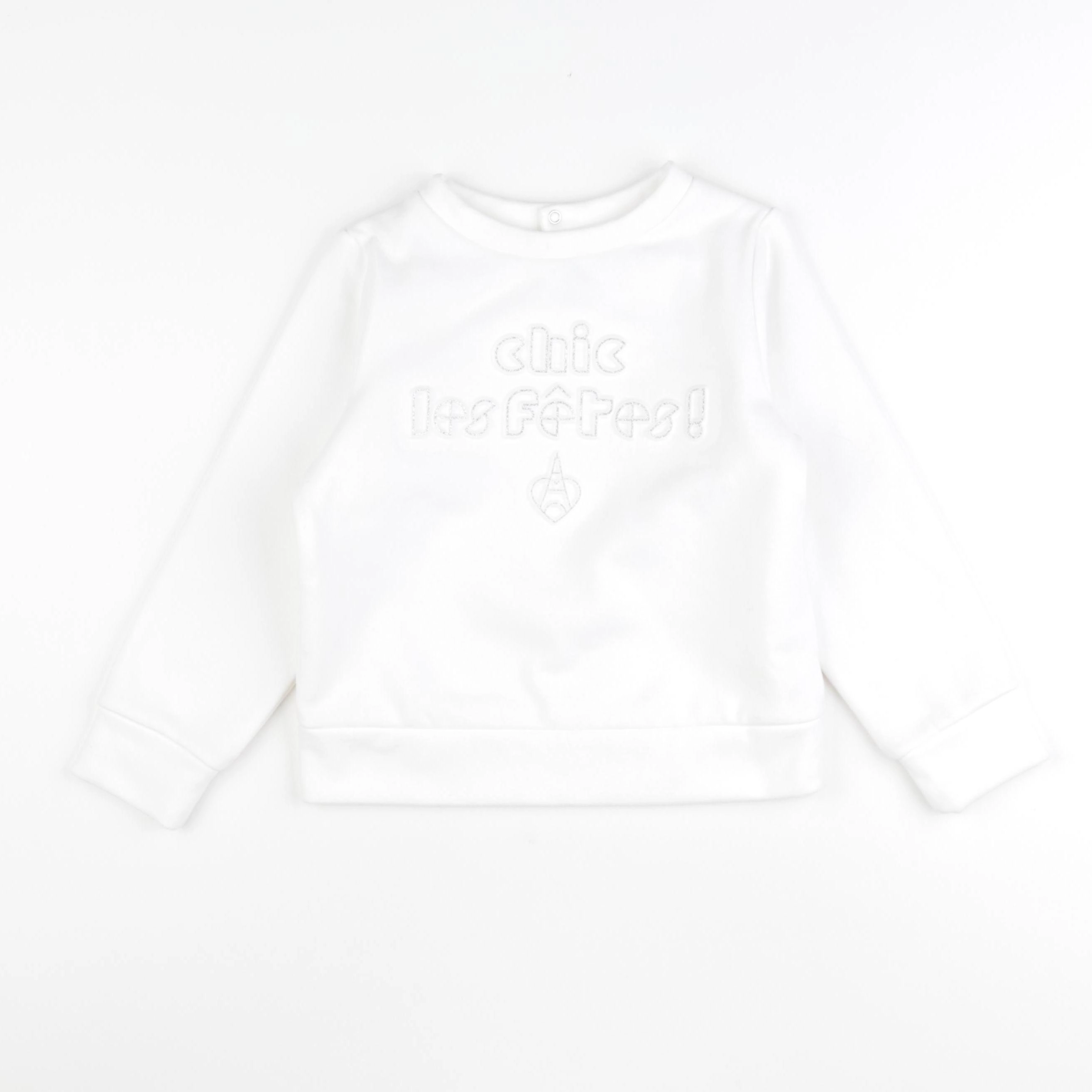 Jacadi - sweat blanc, argent - 6 ans