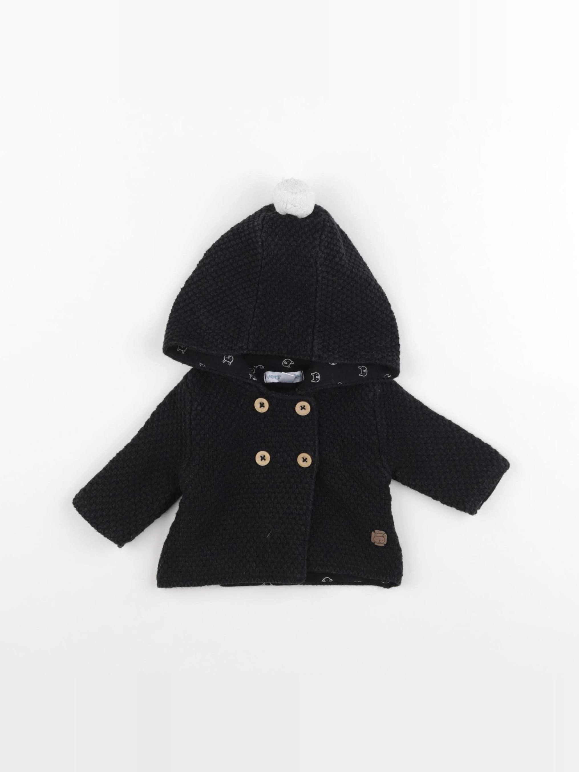 Vertbaudet - gilet noir - 1 mois