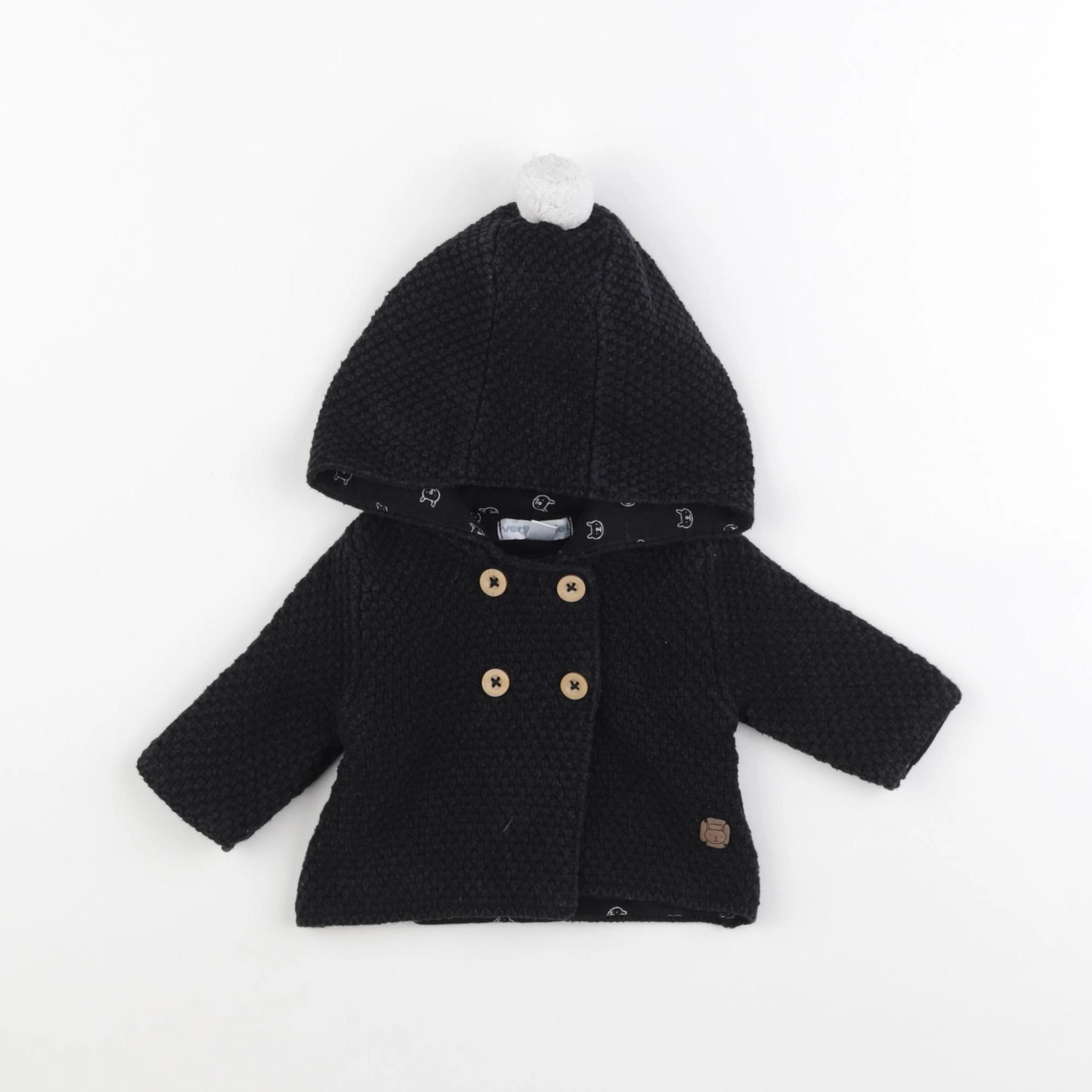 Vertbaudet - gilet noir - 1 mois