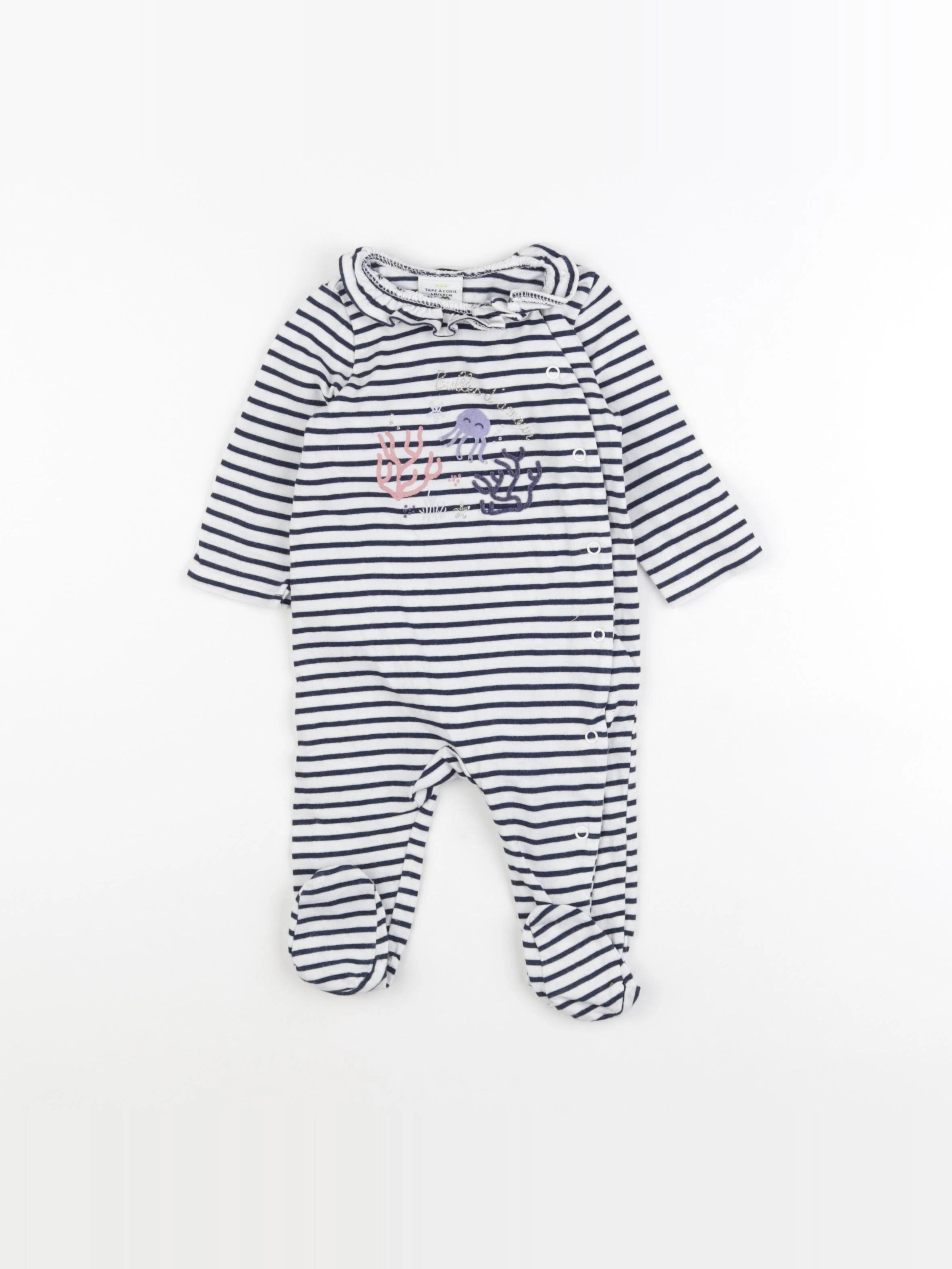 Tape à l'oeil - pyjama coton blanc - 6 mois