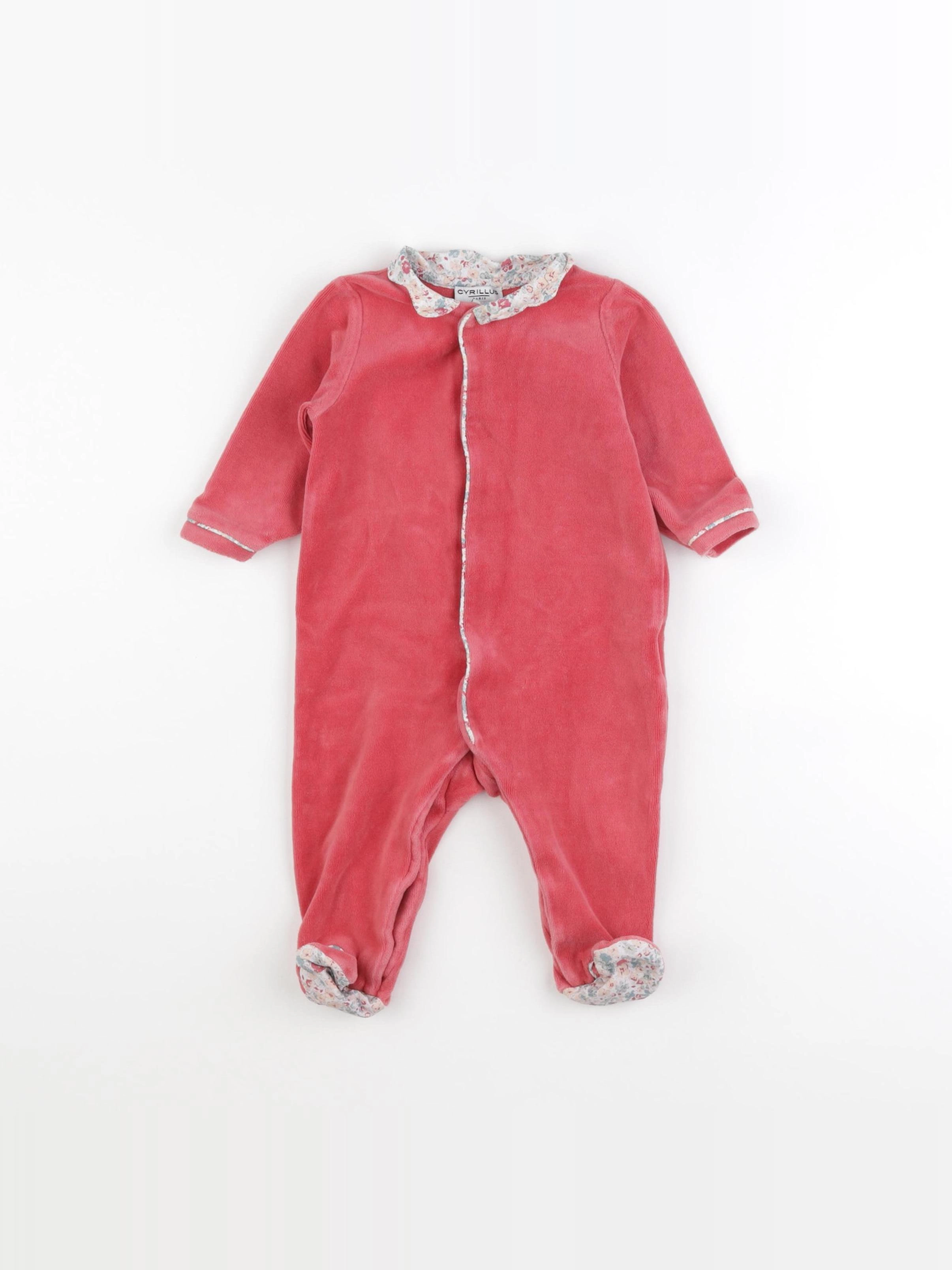 Cyrillus - pyjama velours rose - 6 mois