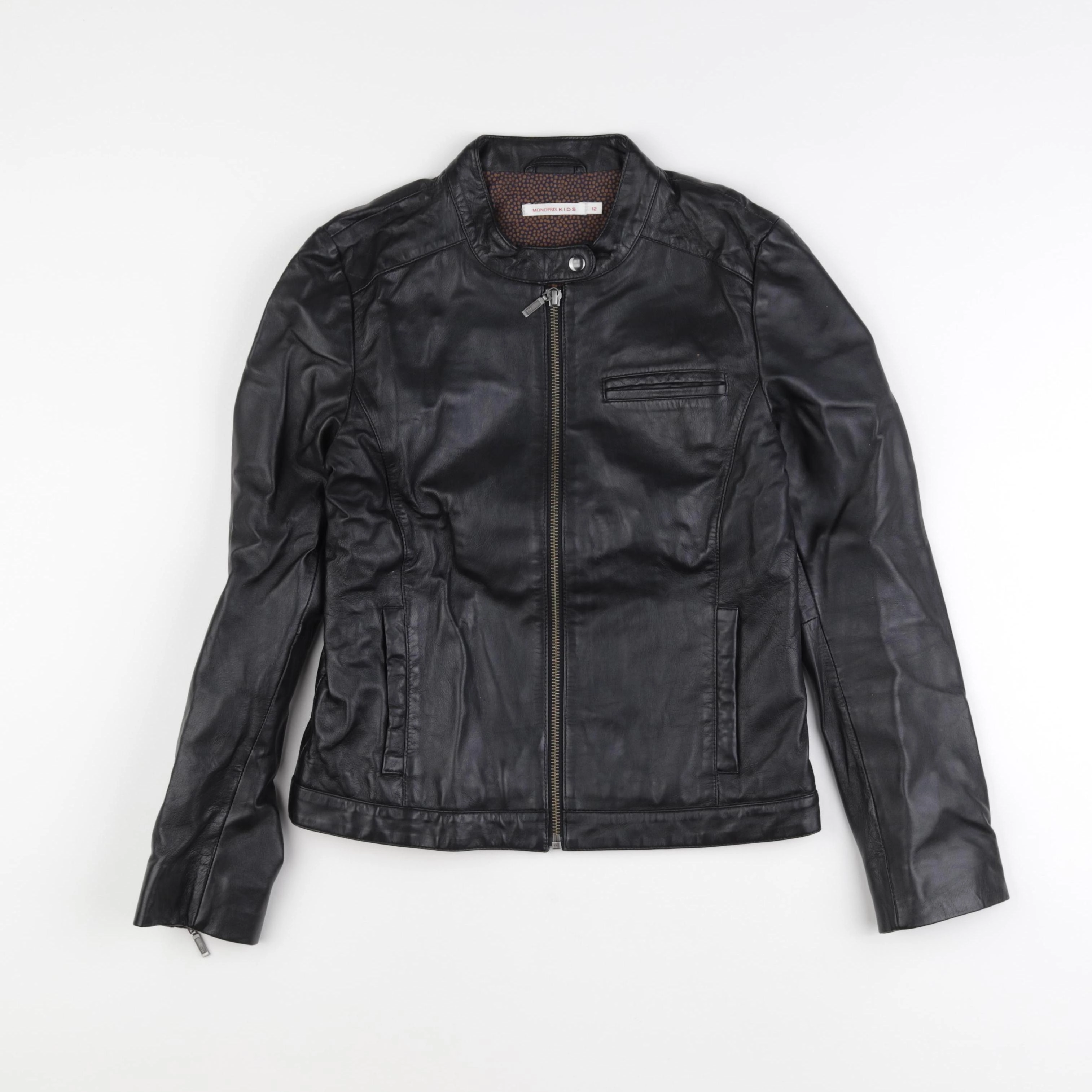 Monoprix - veste simili cuir noir - 12 ans