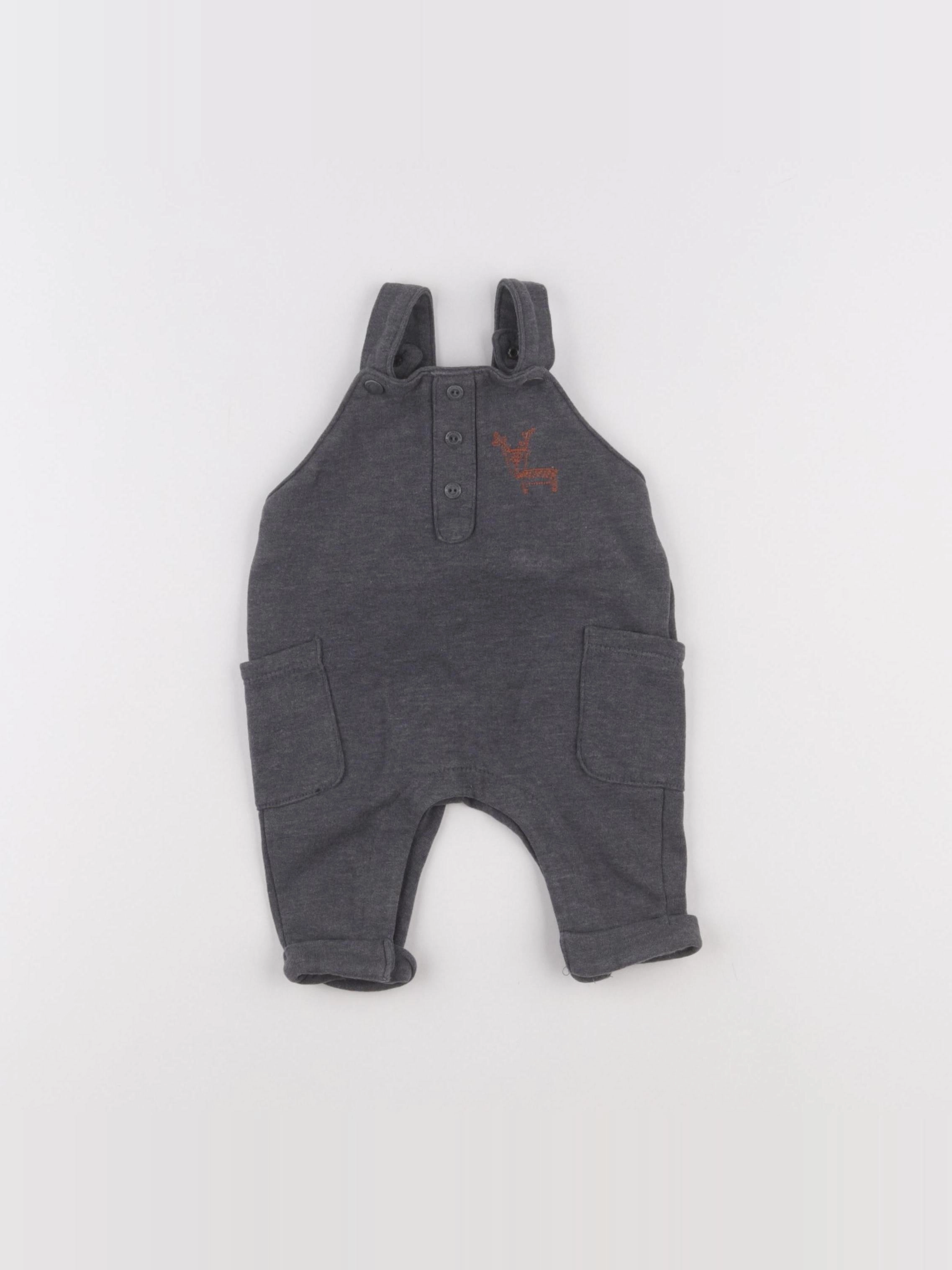 Vertbaudet - salopette gris - 3 mois