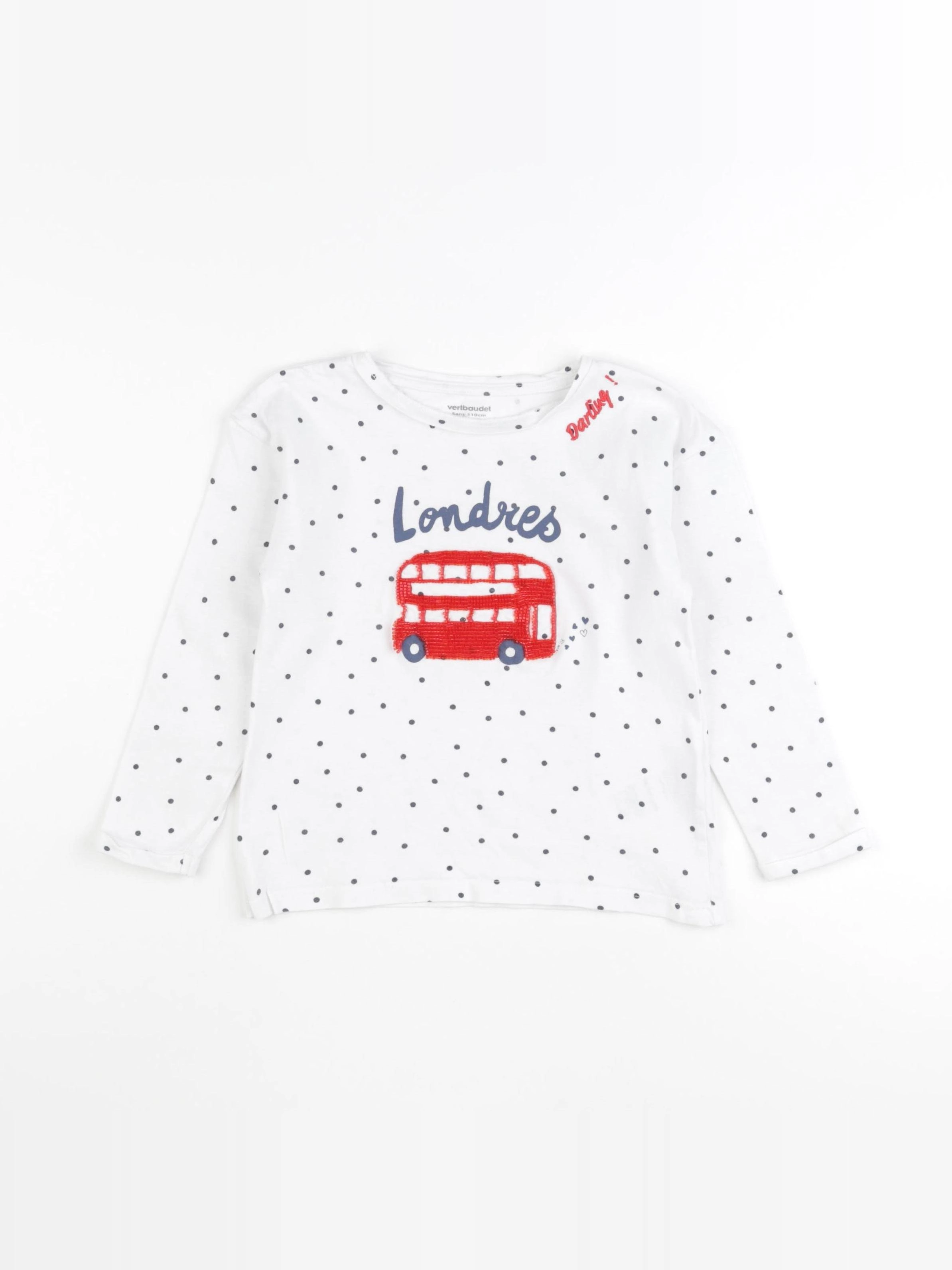 Vertbaudet - tee-shirt blanc - 5 ans