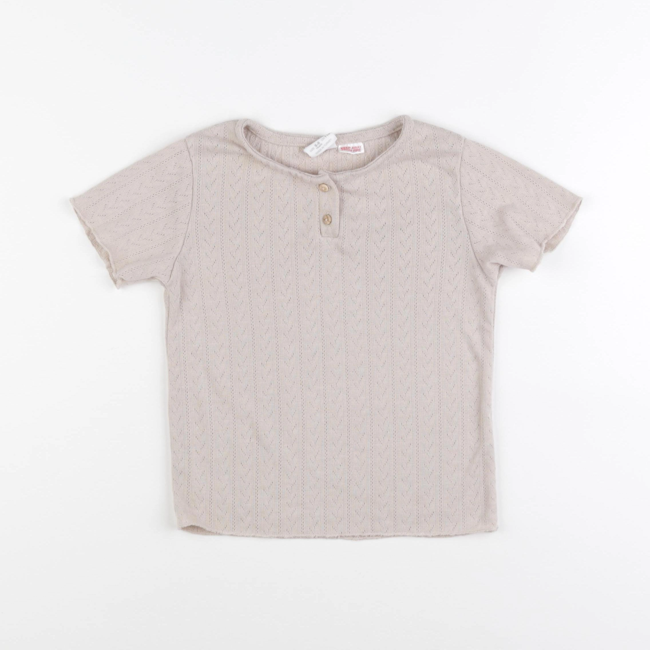 Zara - tee-shirt beige - 5/6 ans