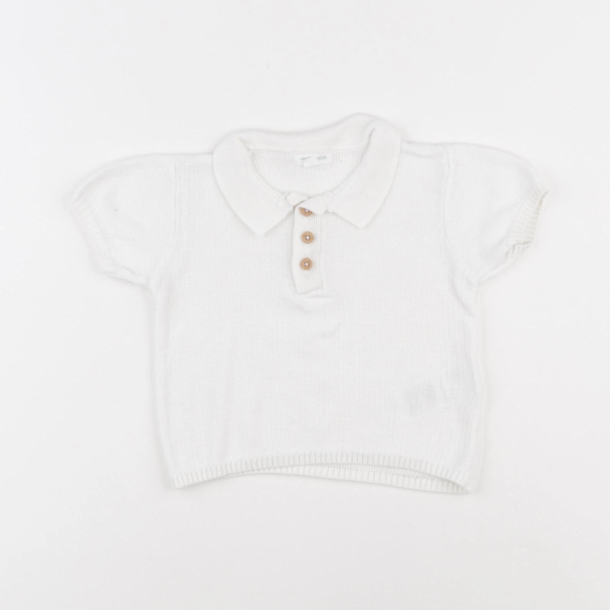 Vertbaudet - polo blanc - 9 mois