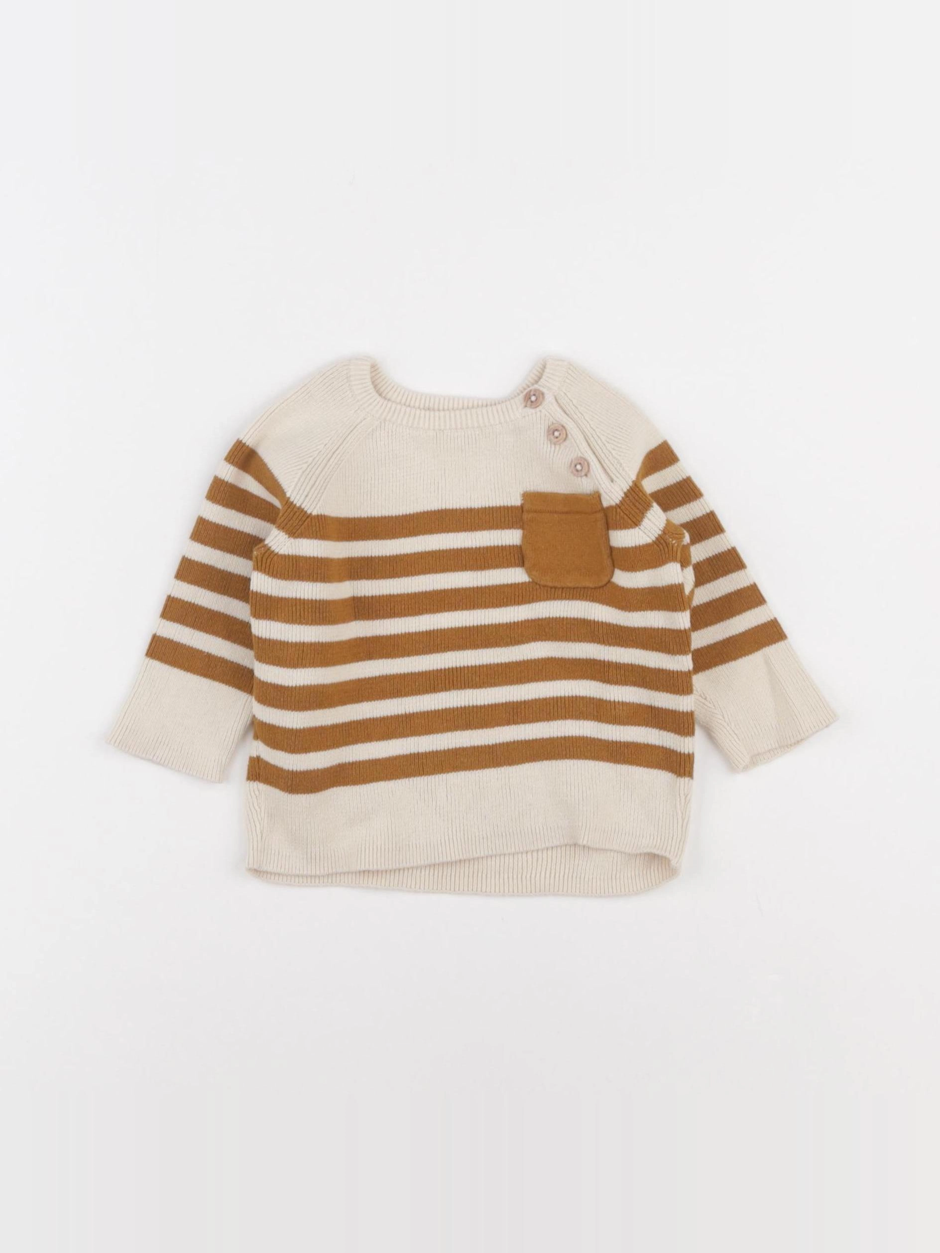 Vertbaudet - pull marron - 3 mois