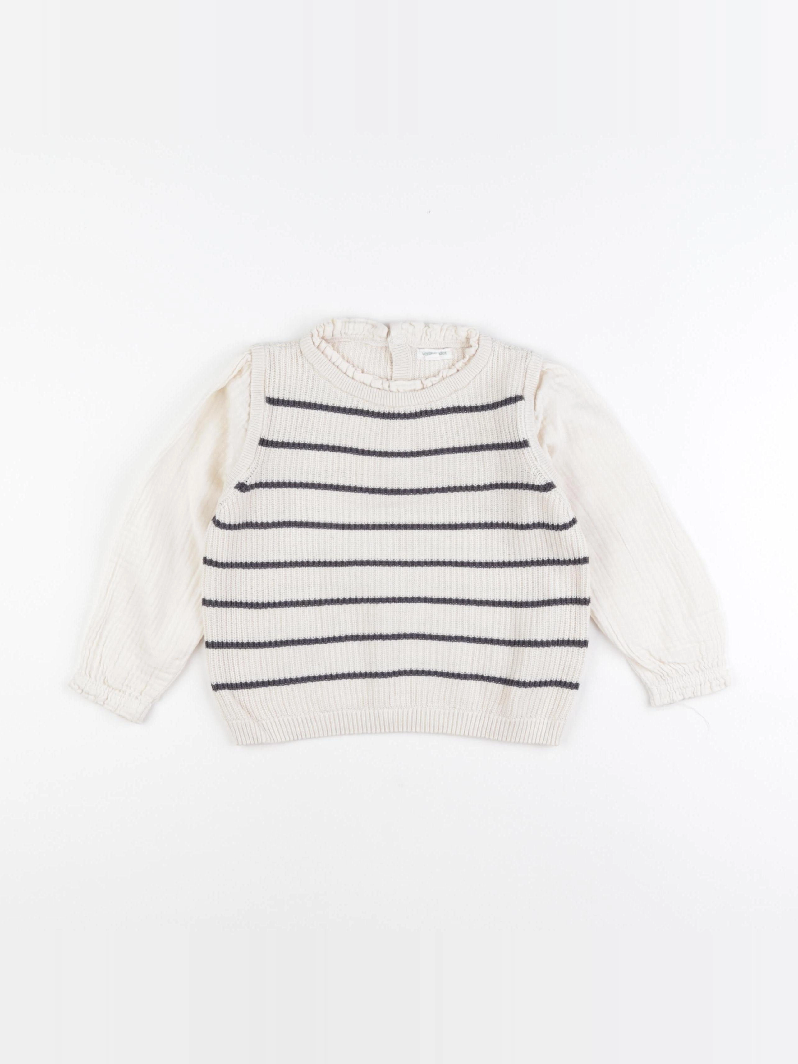 Vertbaudet - pull beige - 3 ans