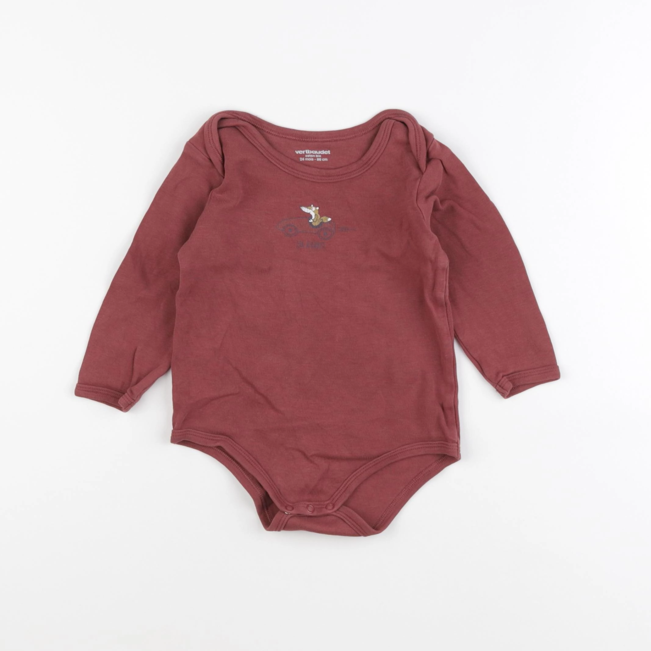 Vertbaudet - body rouge - 24 mois