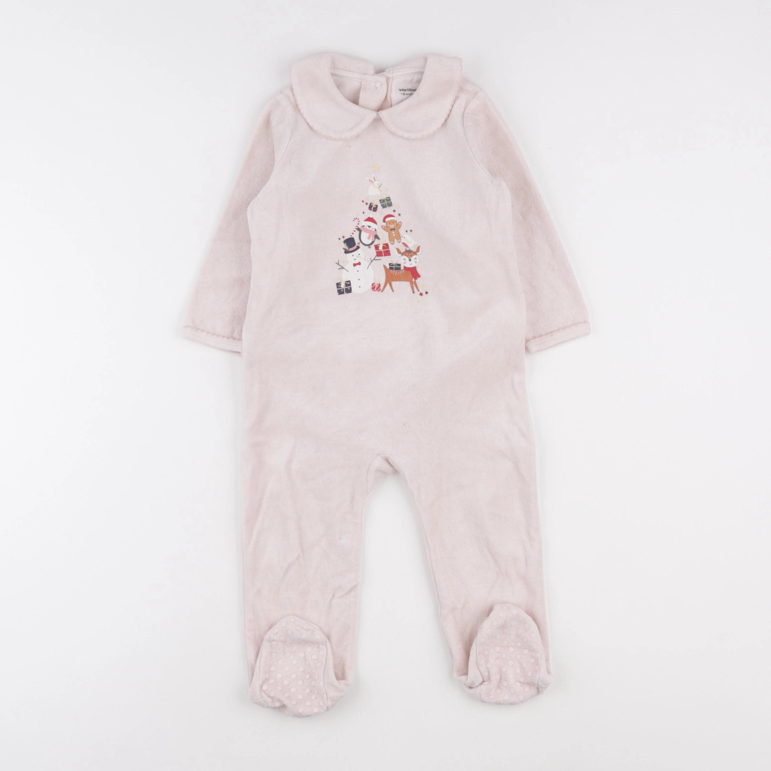 Vertbaudet - pyjama velours rose - 18 mois