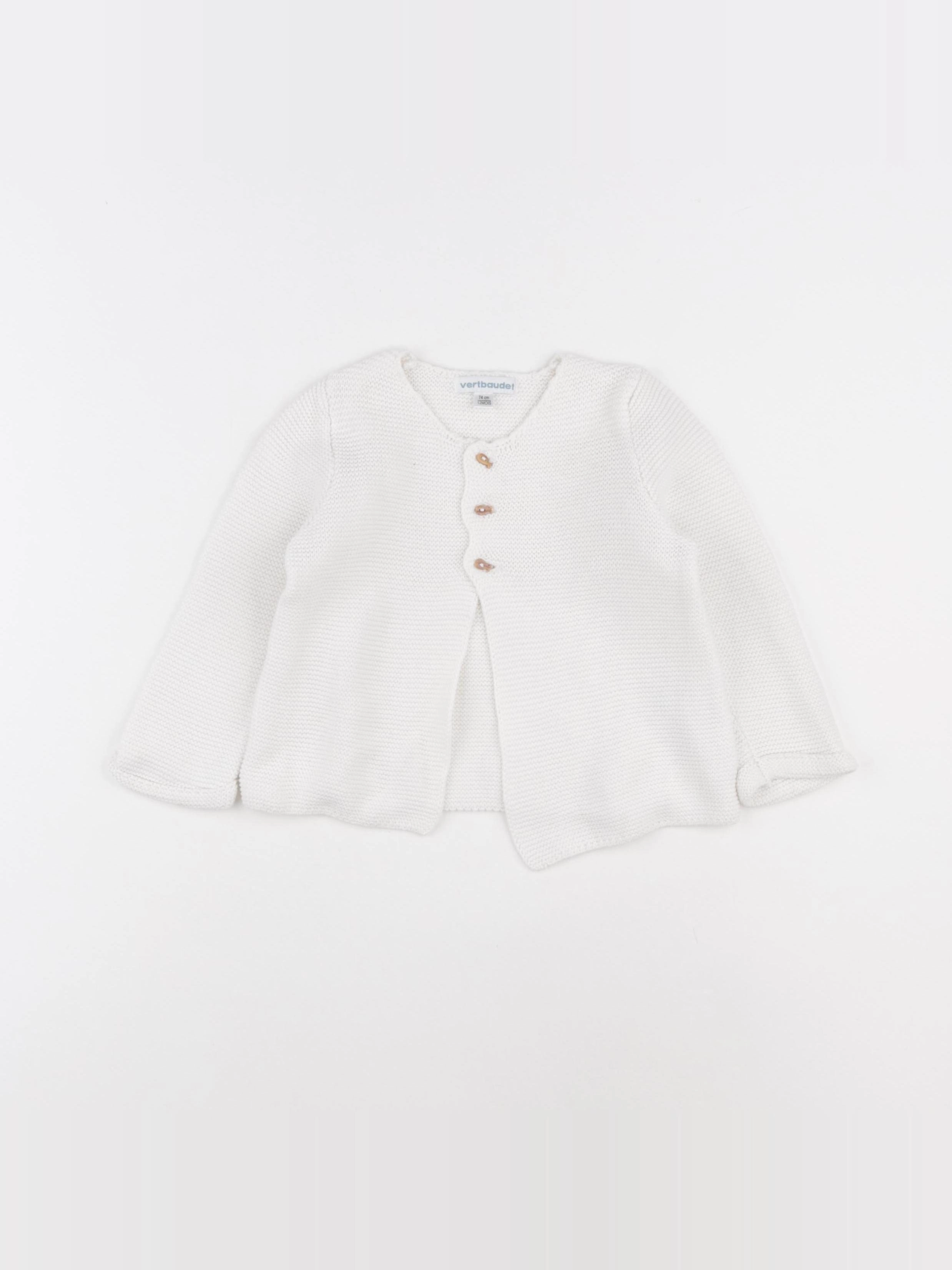 Vertbaudet - gilet blanc - 12 mois