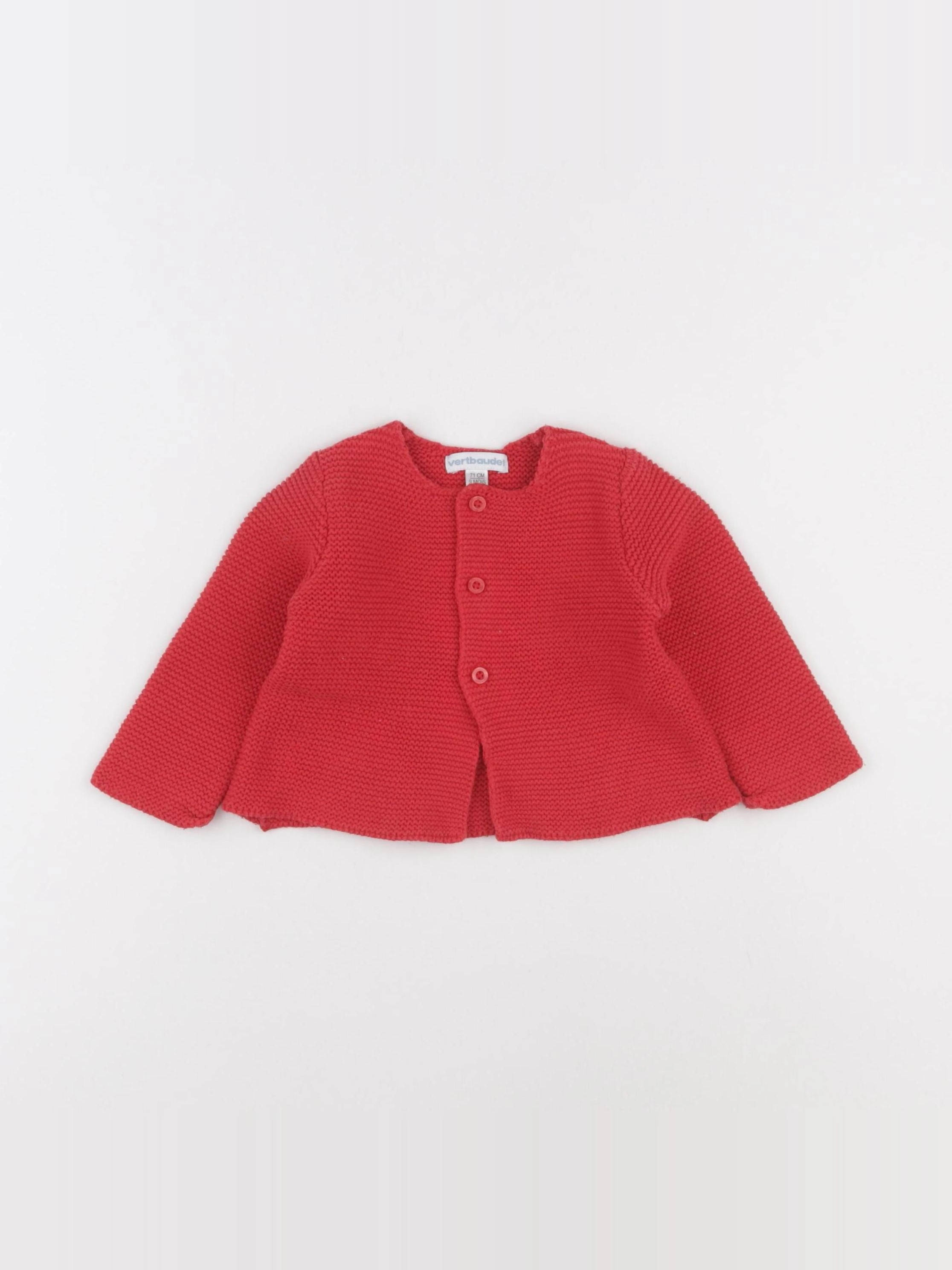 Vertbaudet - gilet rouge - 9 mois