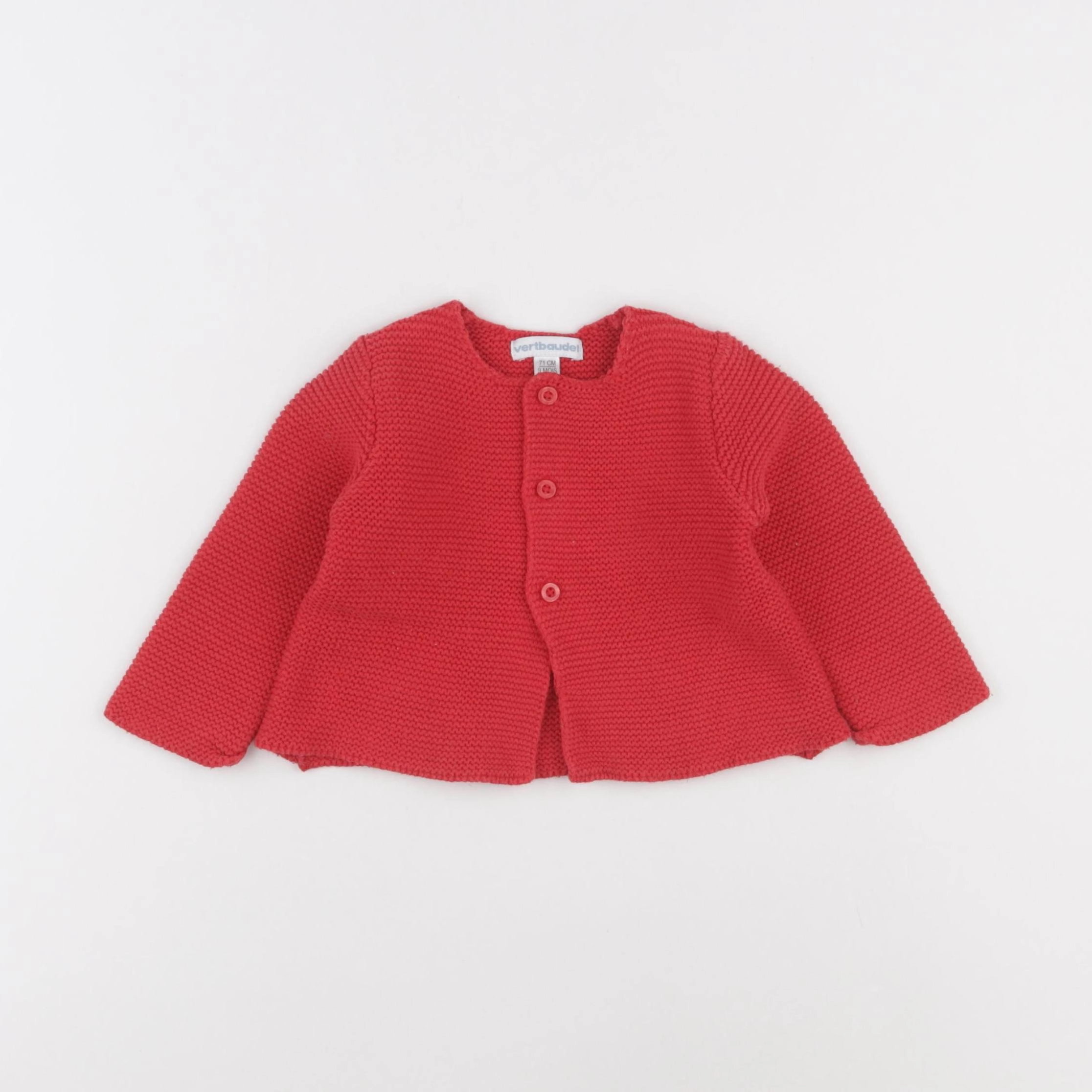 Vertbaudet - gilet rouge - 9 mois