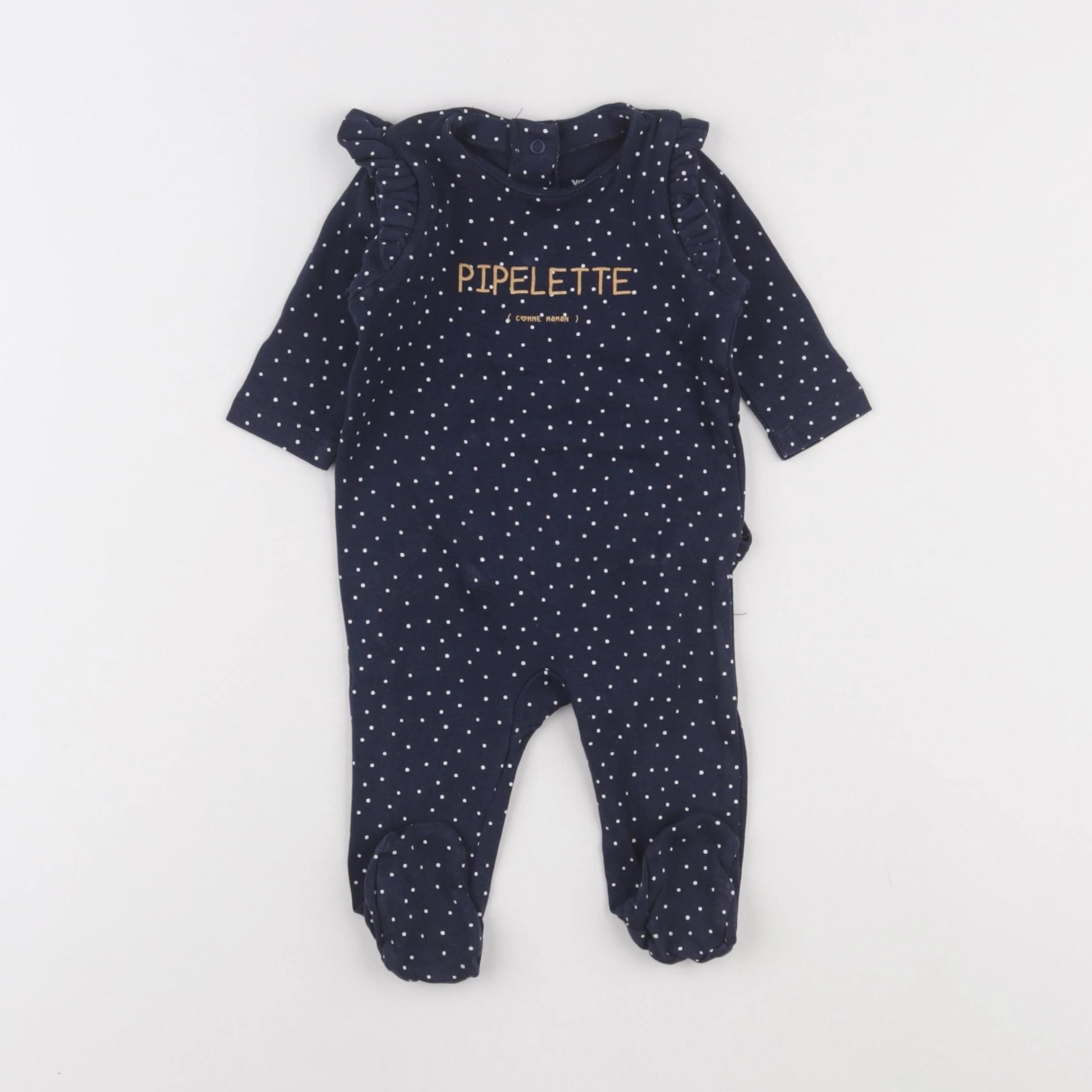 Vertbaudet - pyjama coton bleu - 3 mois