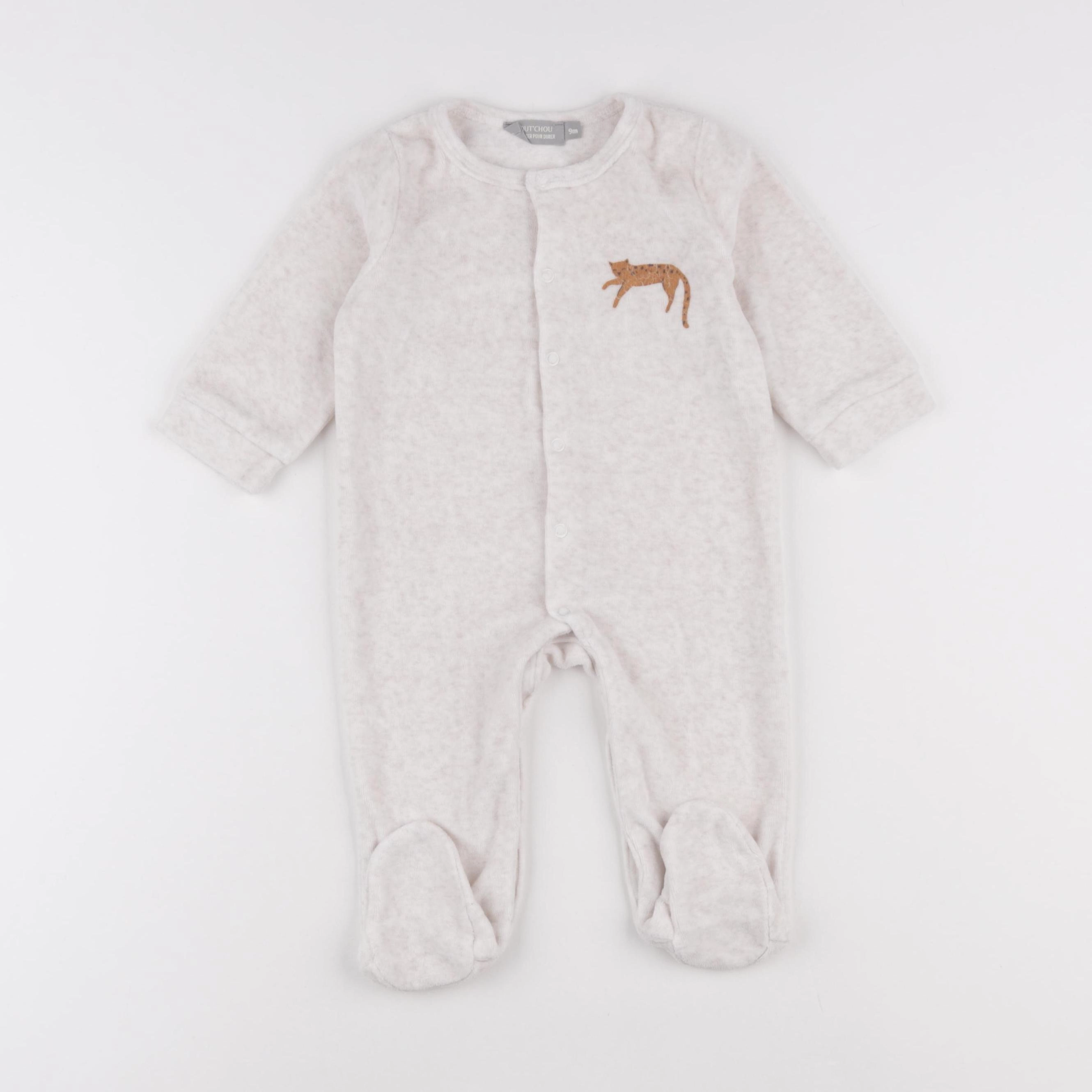 Boutchou - pyjama velours beige - 9 mois