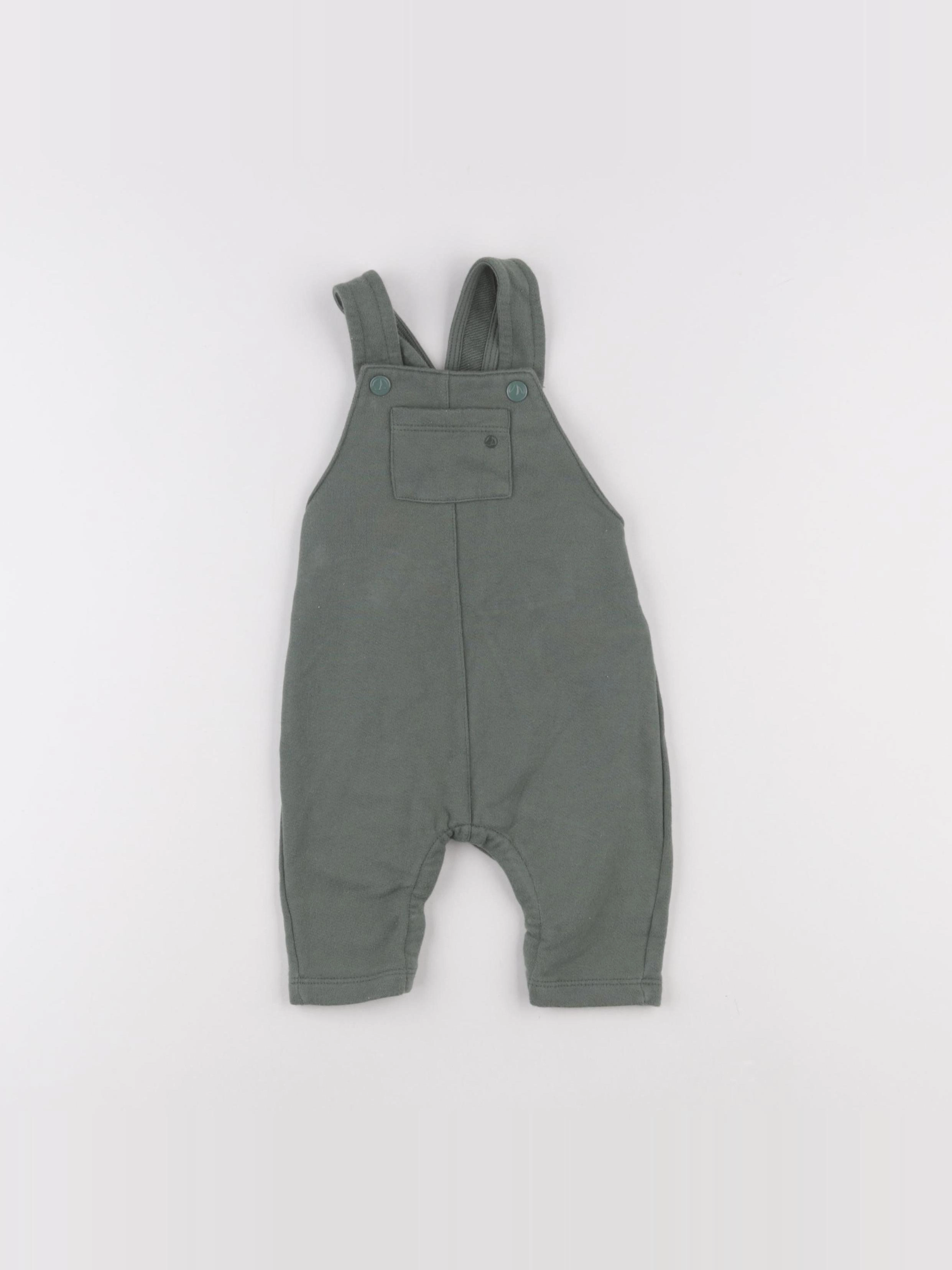 Petit Bateau - salopette vert - 6 mois