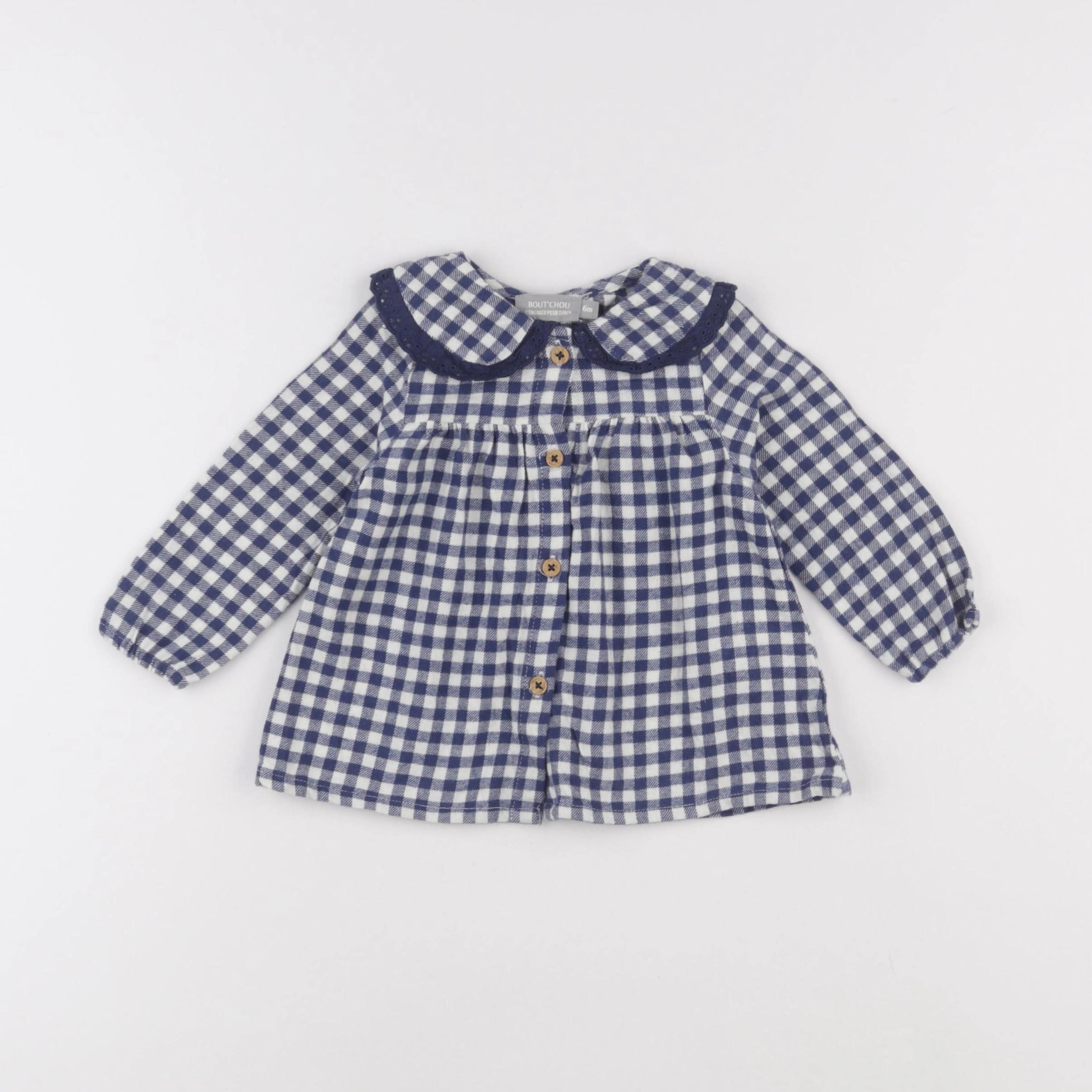 Boutchou - robe bleu, blanc - 6 mois